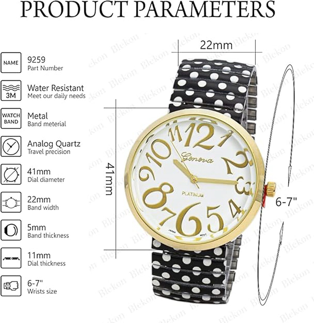 Geneva Quartz wristwatch 9259 BOLD POP-ART Fashion- WORKS
