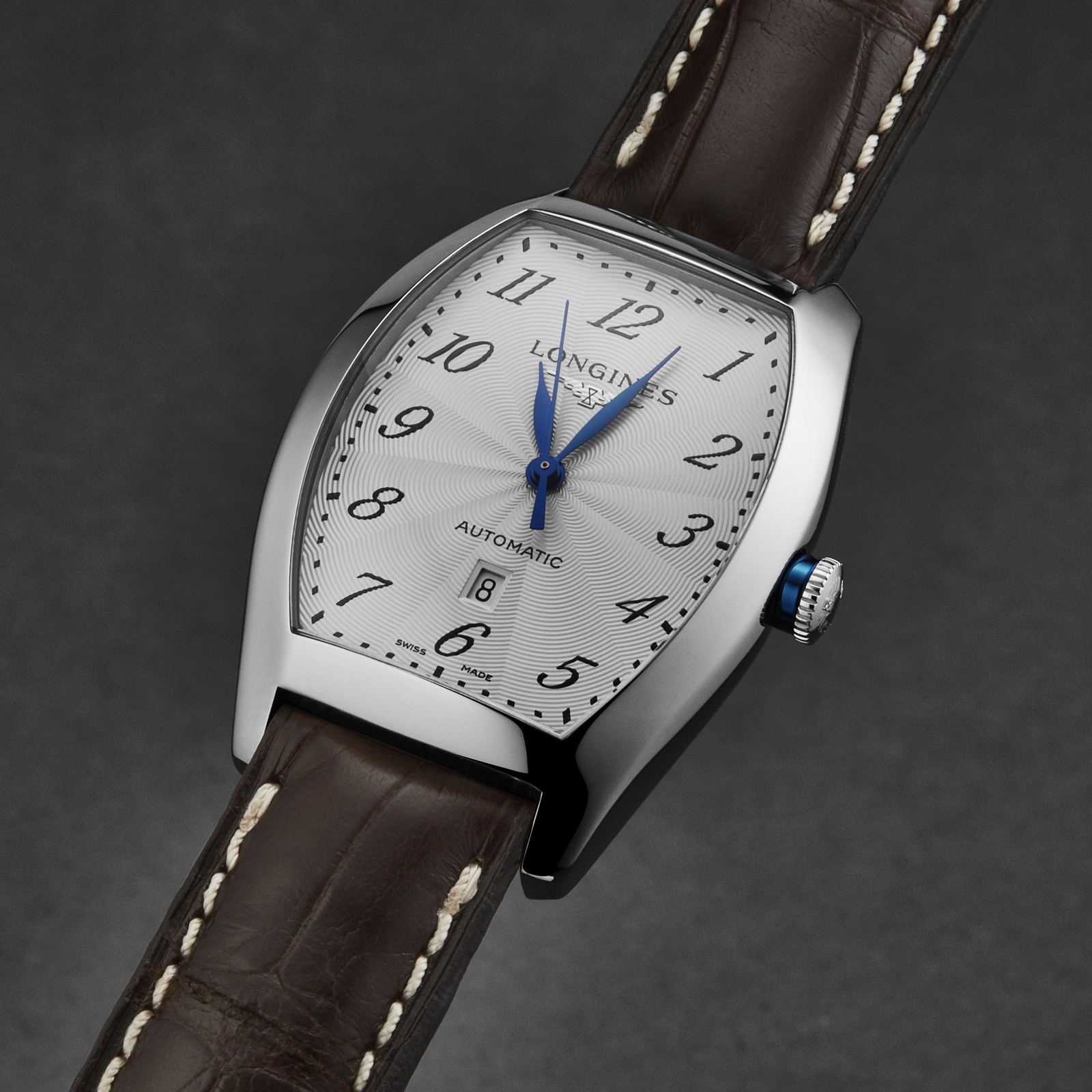 Longines Evidenza Silver Dial Leather Automatic Watch L2.342.4.73.4