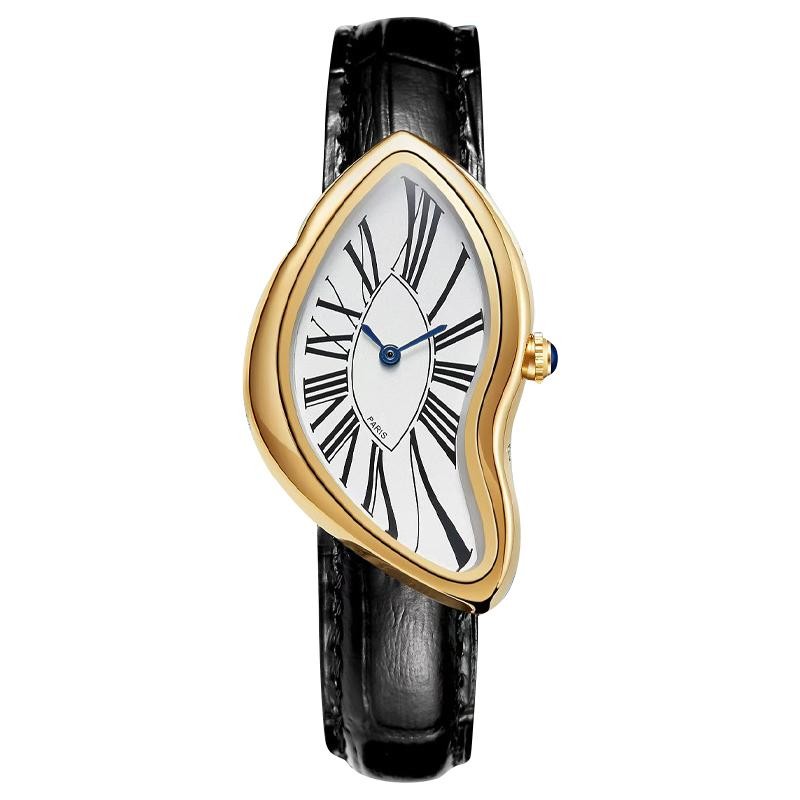Fashion Genuine Leather Quartz Watch Water Resistant Casual Trendy Wristwatch