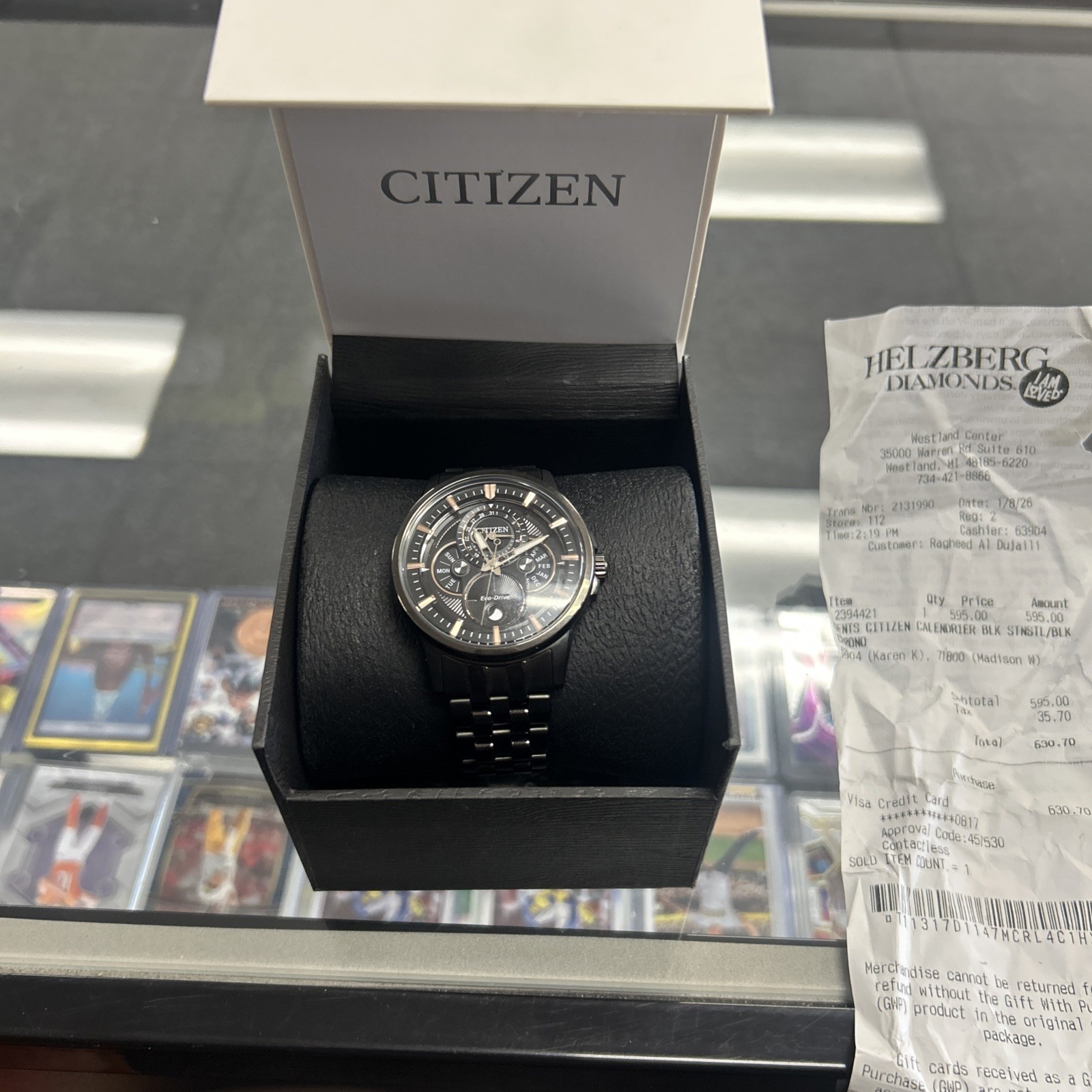 Citizen Eco-Drive Men’s Calendrier Moon Phase Multifunction Watch BU0057-54E