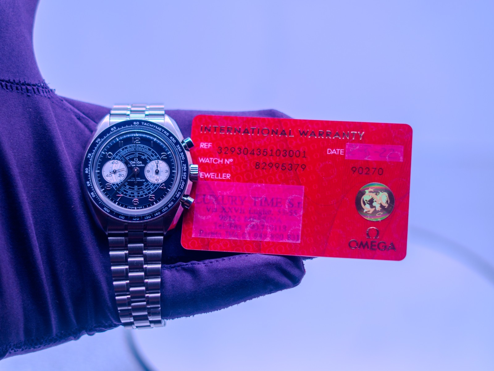 OMEGA Speedmaster Chronoscope 329.30.43.51.03.001 Complete Set 2023 Blue Dial