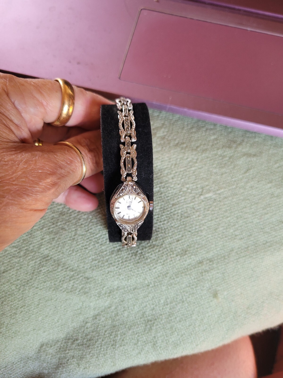 VTG 50 s/60 s.( Limit )Marcasite Cocktail Watch.Used NONE WORKING
