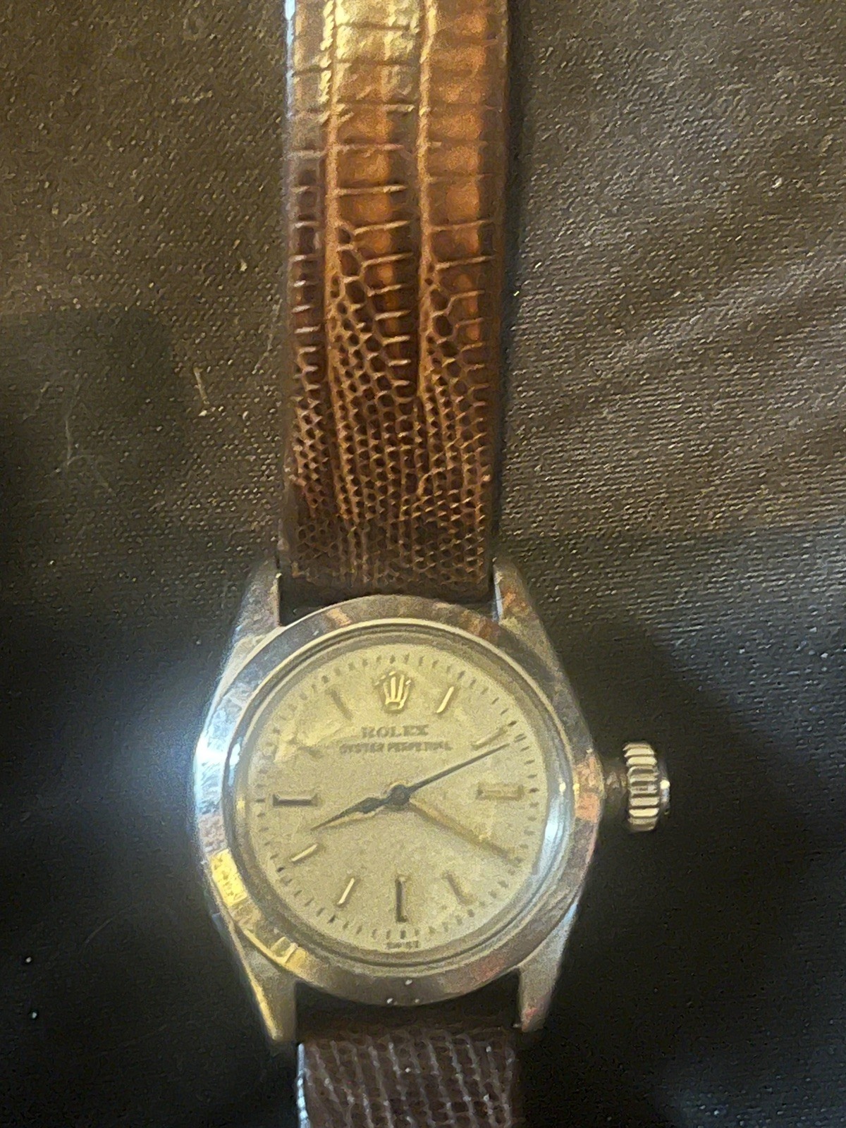 Rolex Oyster Perpetual 6618 Stainless Steel Watch — Missing Stem, But Works Well