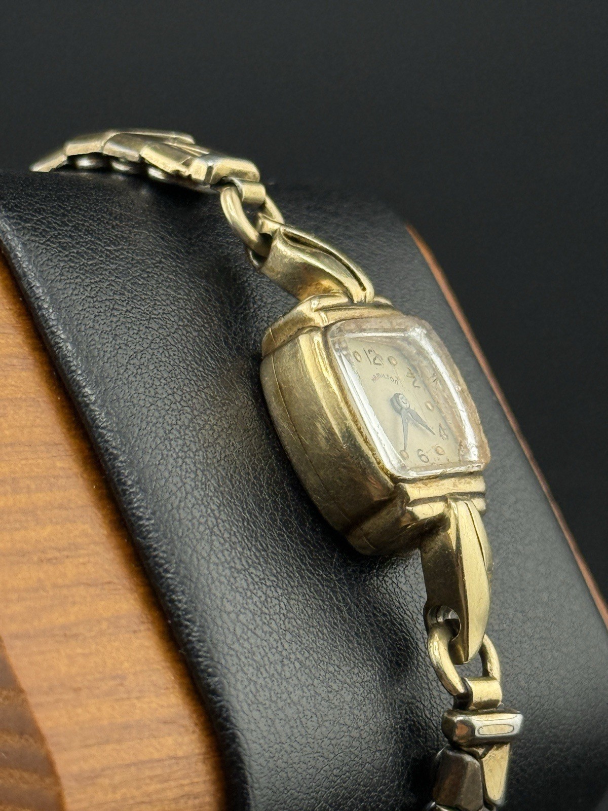 Vintage HAMILTON Solid 14K Ladies Watch 17J Manual Cal 750 For Parts Not Working