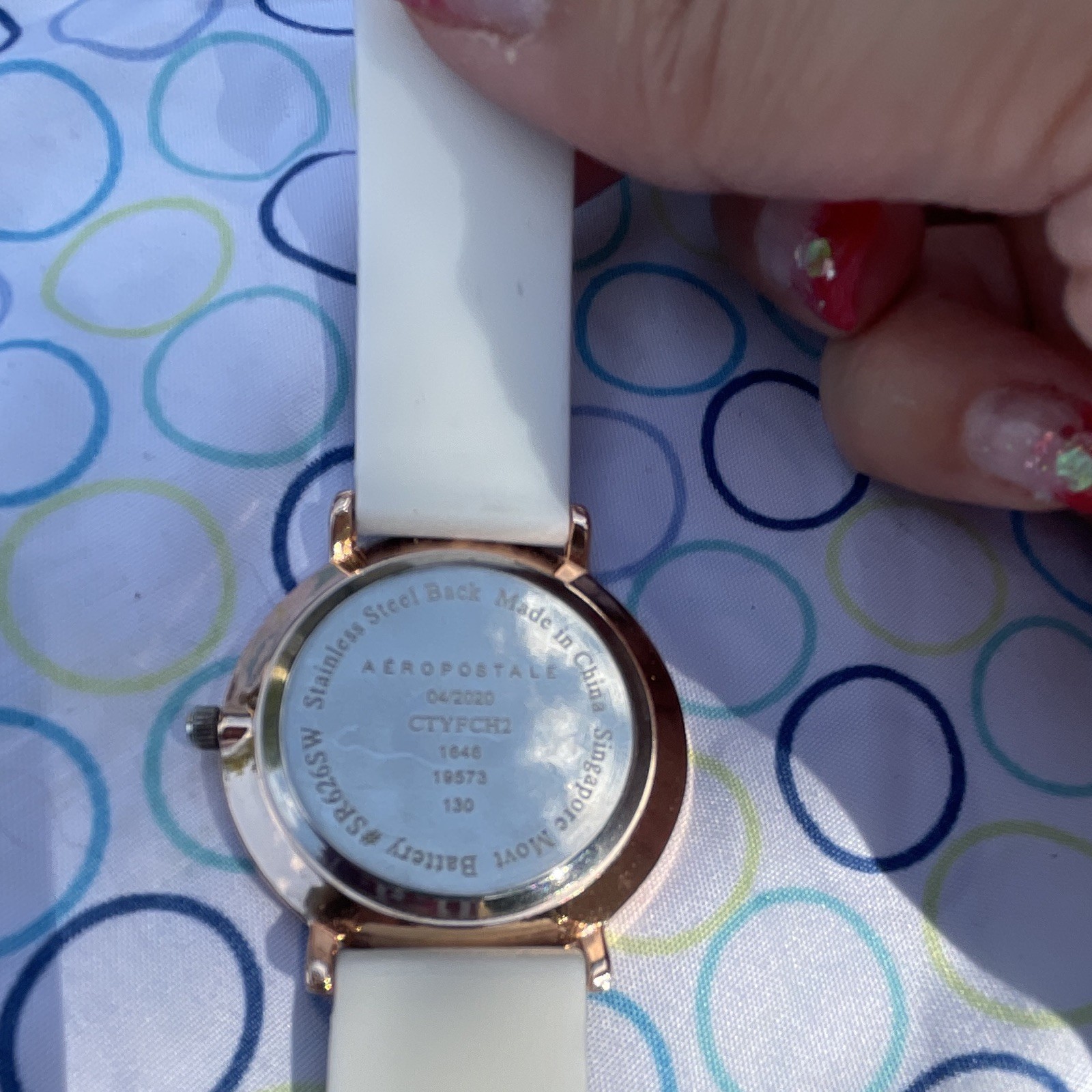 Aéropostale Women’s Quartz Analog Watch Rose Gold Tone 40mm Marbled Silicone