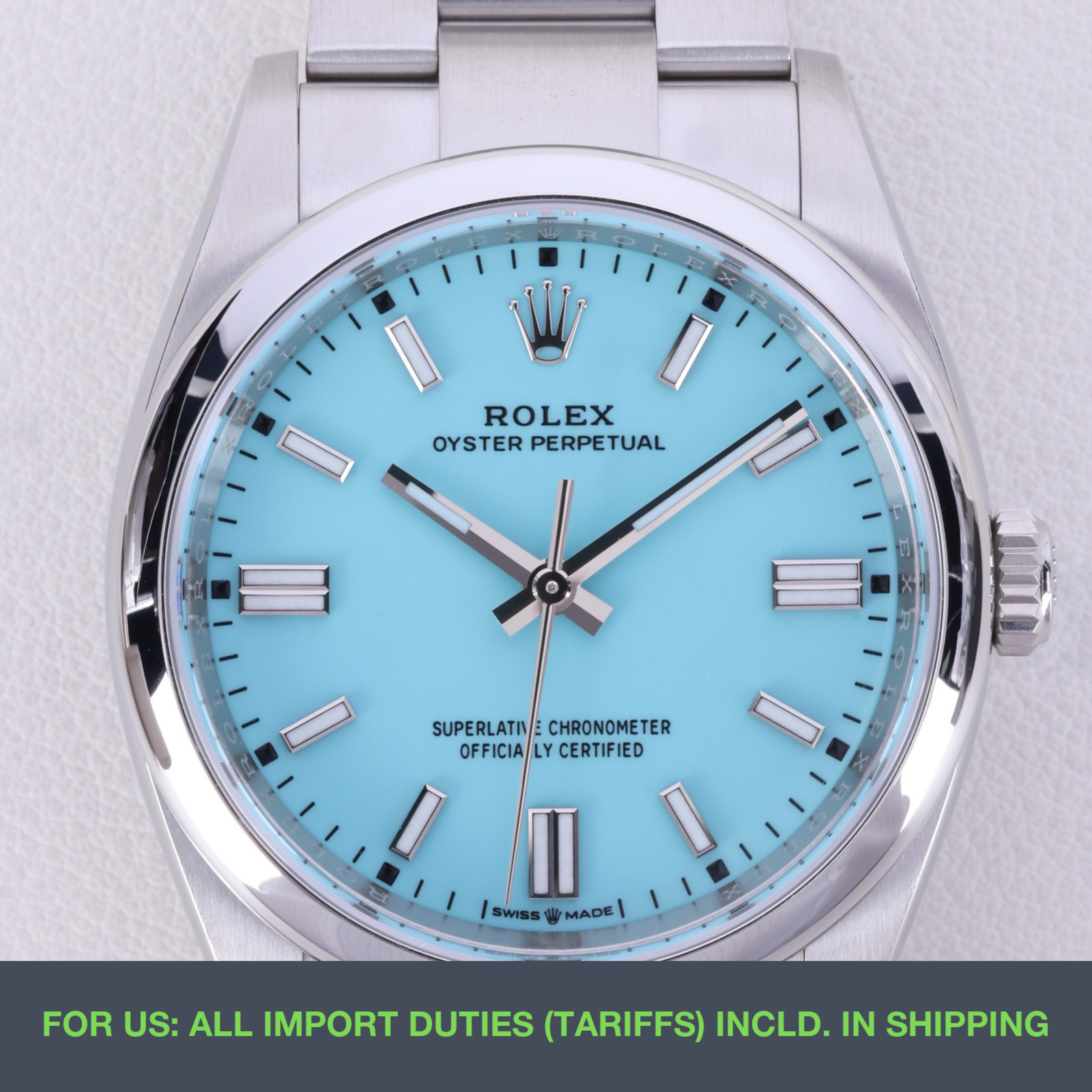 Rolex Oyster Perpetual 36 126000 36mm Sky Blue / Blue Dial Full Set New