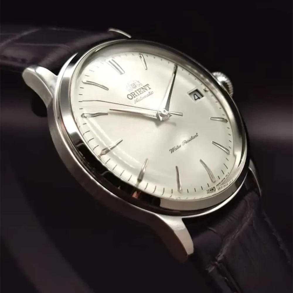 Orient Bambino Mens Automatic Watch RA-AC0M03S30B 38mm White Dial Leather 30M