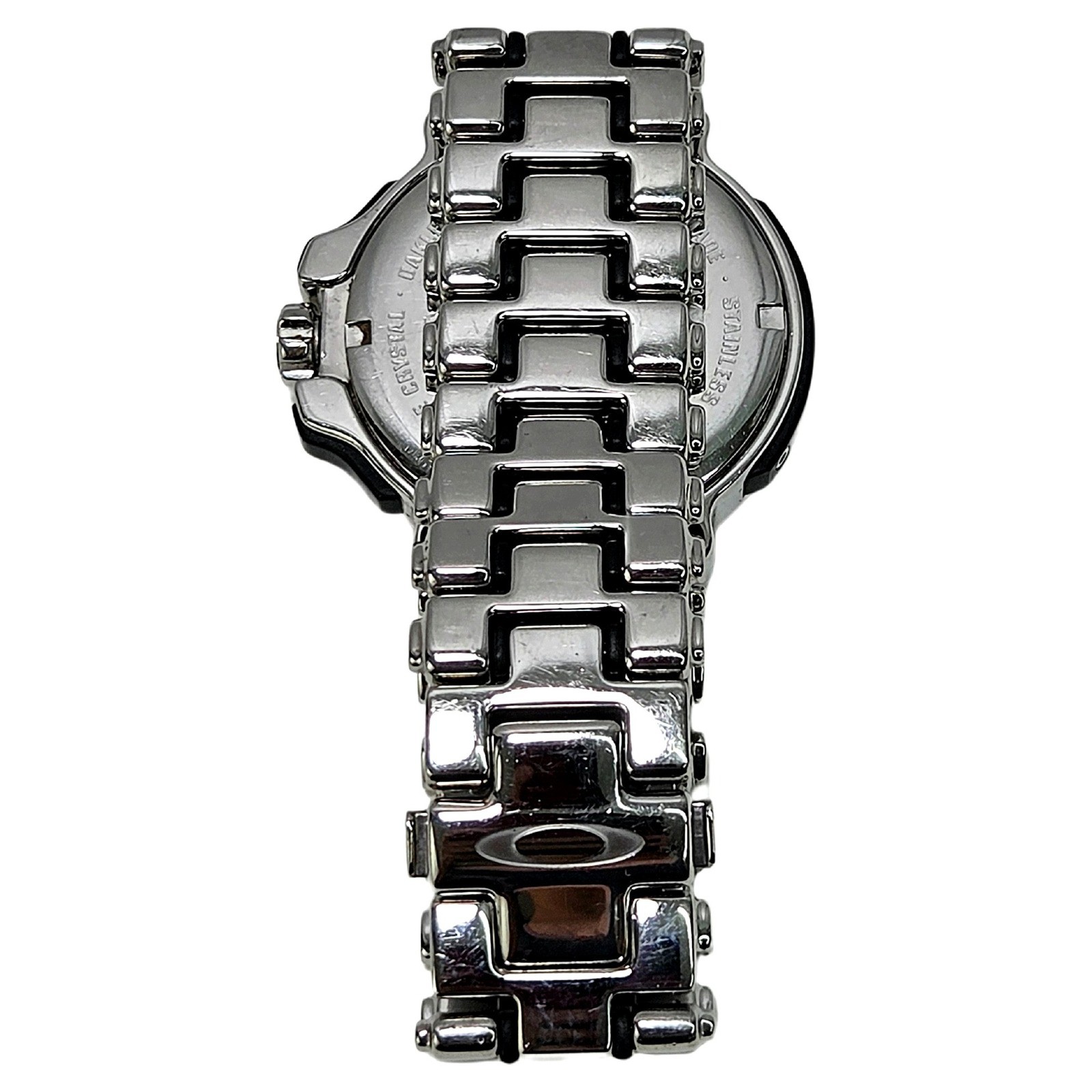 Oakley Crankcase Swiss Quartz Silver Steel Watch 10Bar Sapphire Crystal EUC