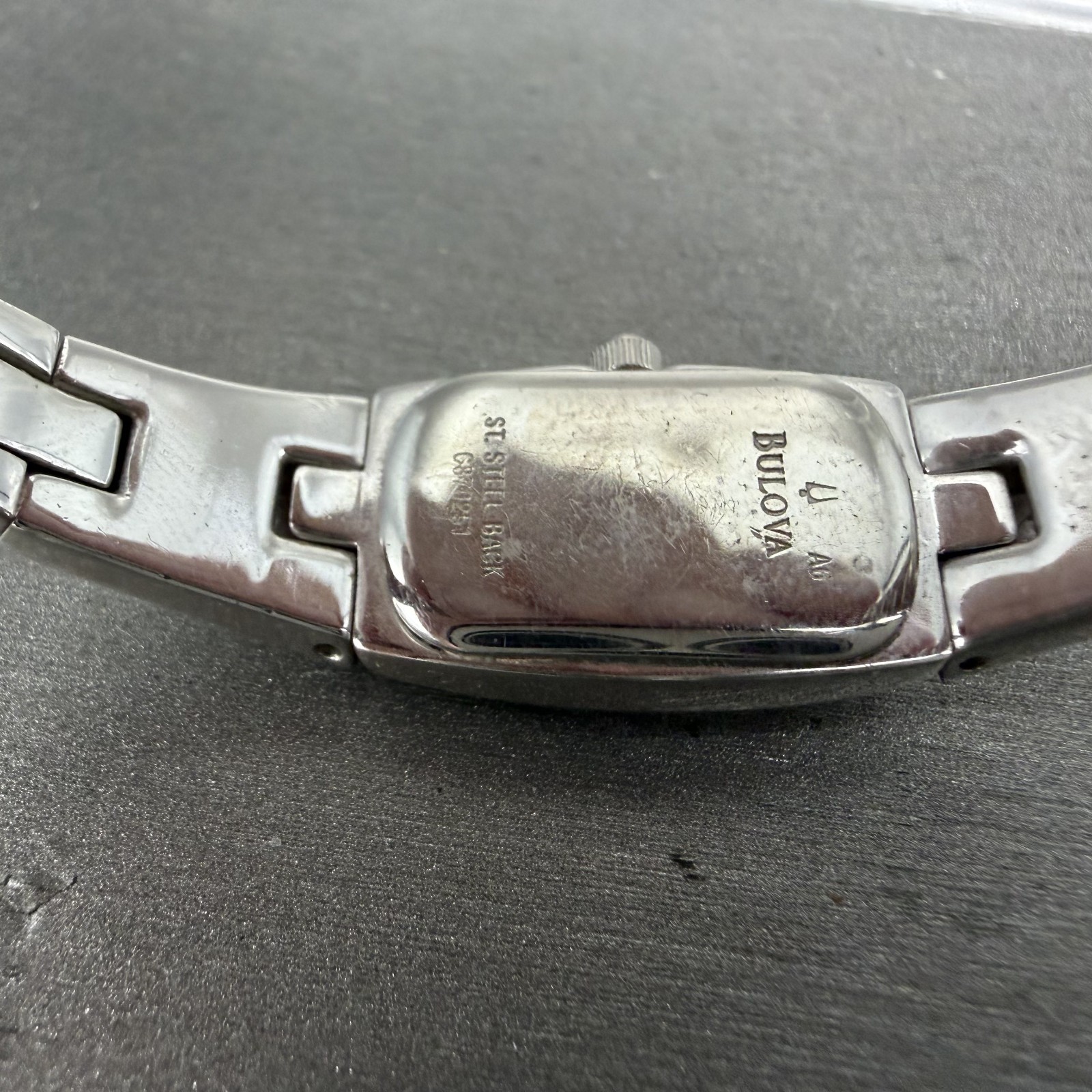 Bulova Tank Watch Women 13mm Blue Dial Silver Tone Rectangle 96L98 New Battery