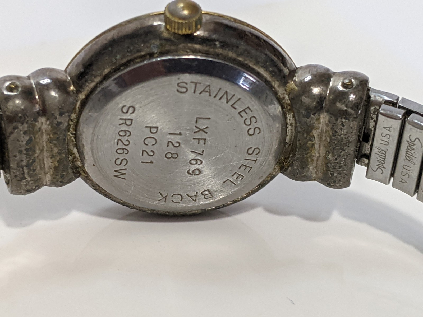 Faberge Ladies Watch Two-Tone Quartz Elastic Band Runs New Battery Classic NOTE