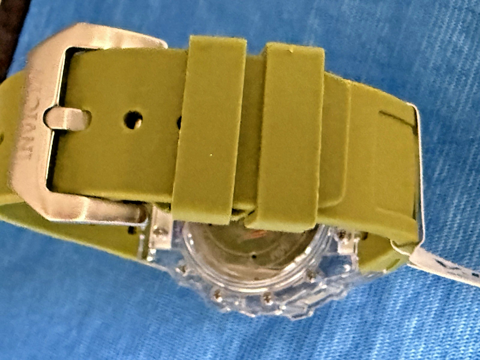 Invicta Racing Vaulthan Men’s Watch 44mm Clear Case Olive Green Silicone 69682