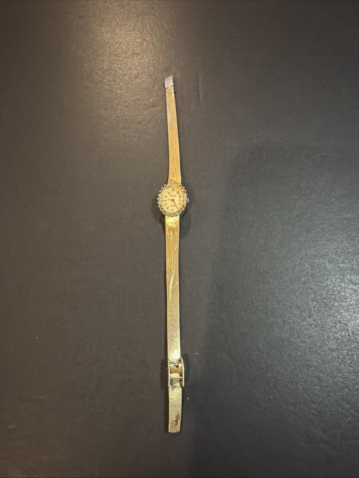 Vintage Deauville Armitron Quartz Diamonds & Ruby Bezel Watch