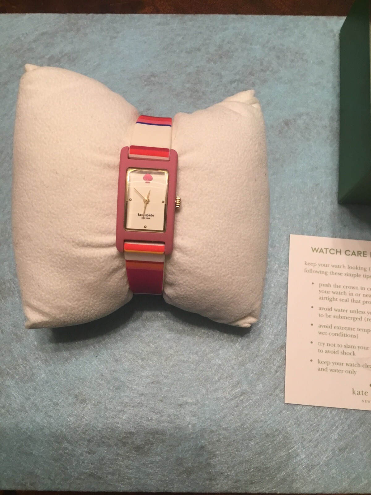KATE SPADE DUFFY WHITE DIAL Multicolor Stripe Silicone STRAP LADIES WATCH New