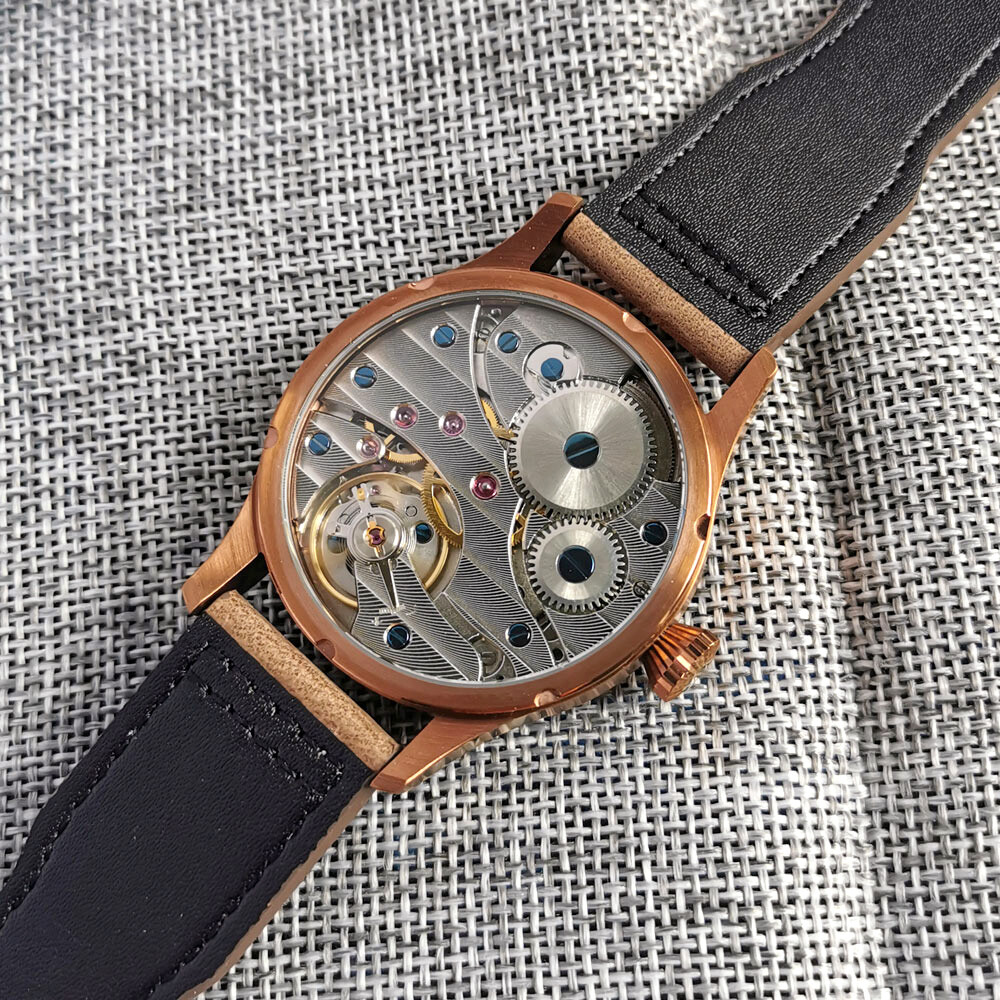 42mm CORGEUT white sterile dial 6497 hand winding mens watch sapphire glass