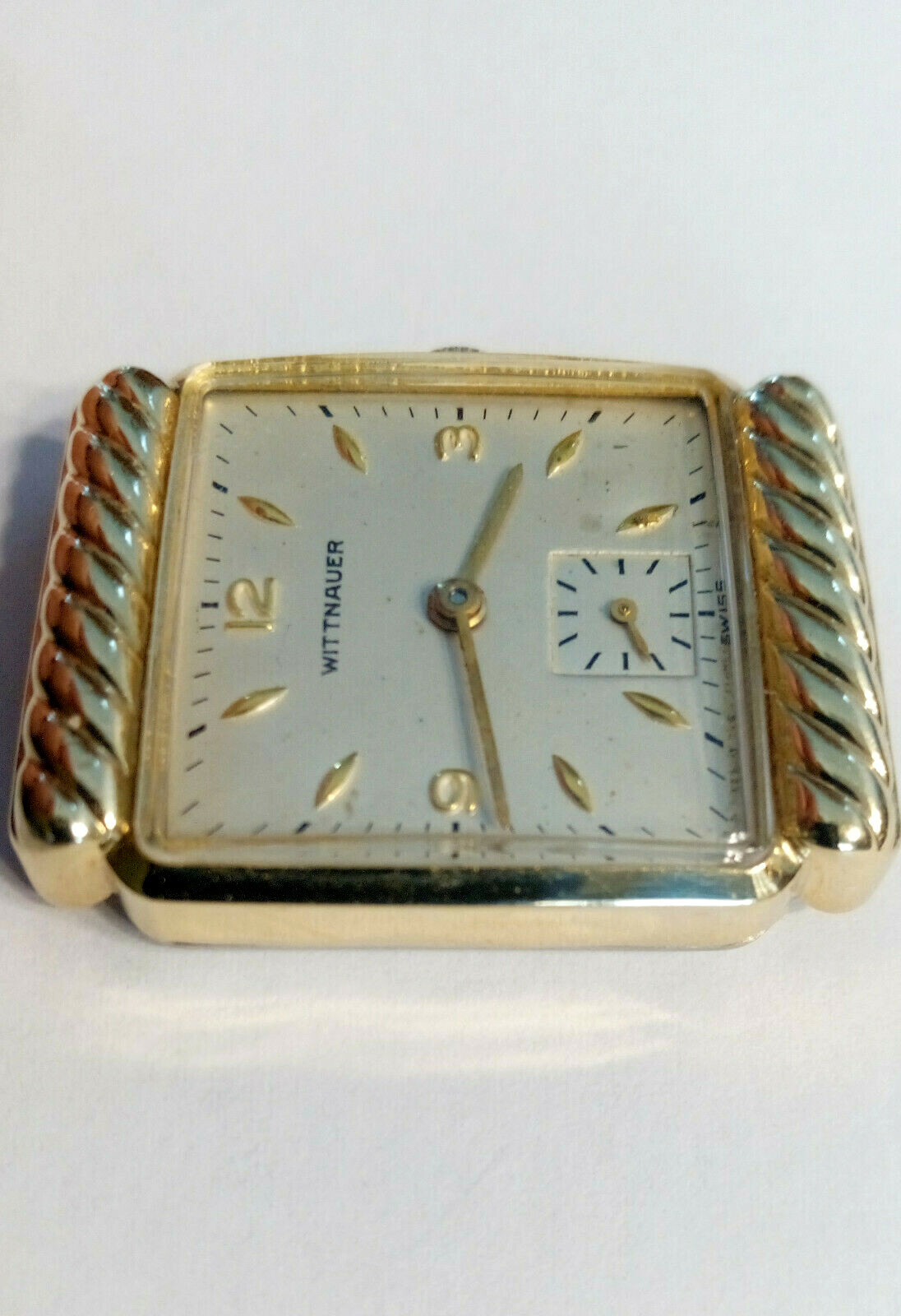 1950’s Wittnauer 10S 17 Jewel Manual Wind Fancy Rope Hood Lugs 10K GF Vintage