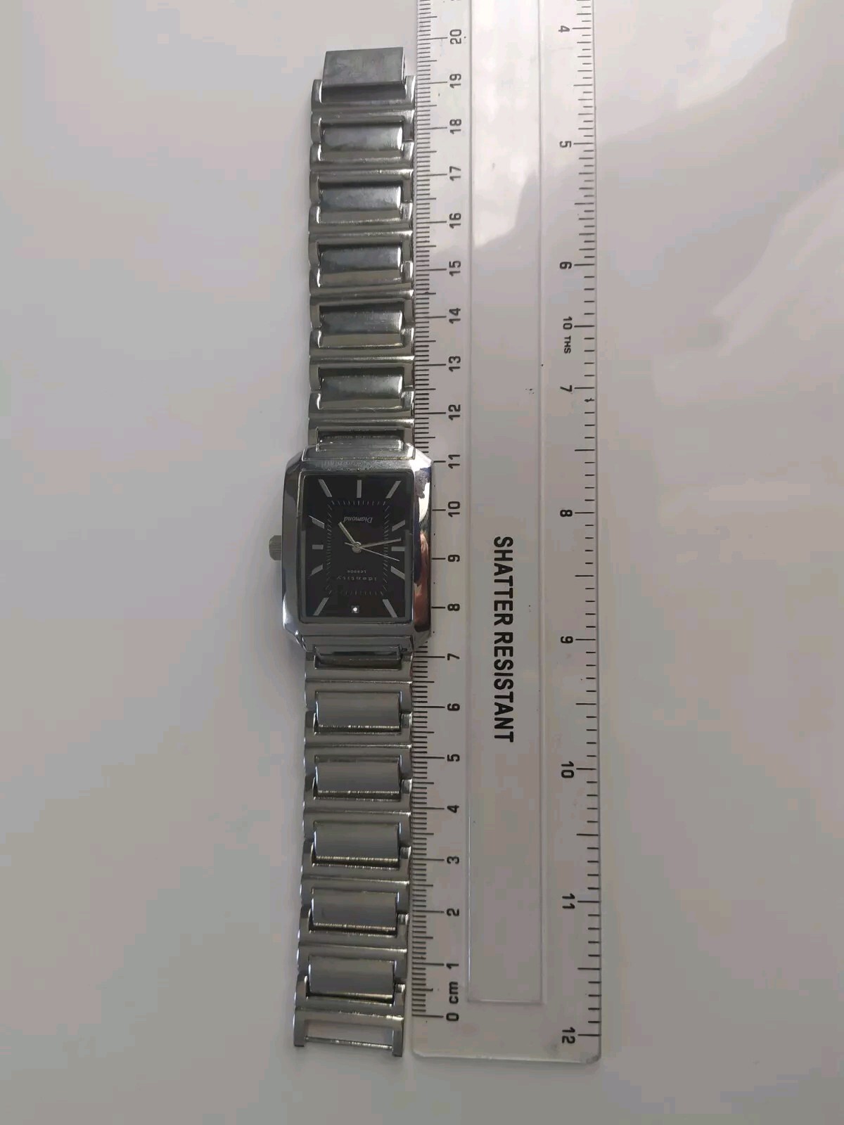 Mens Identity London Silver Tone Diamond Quartz Watch