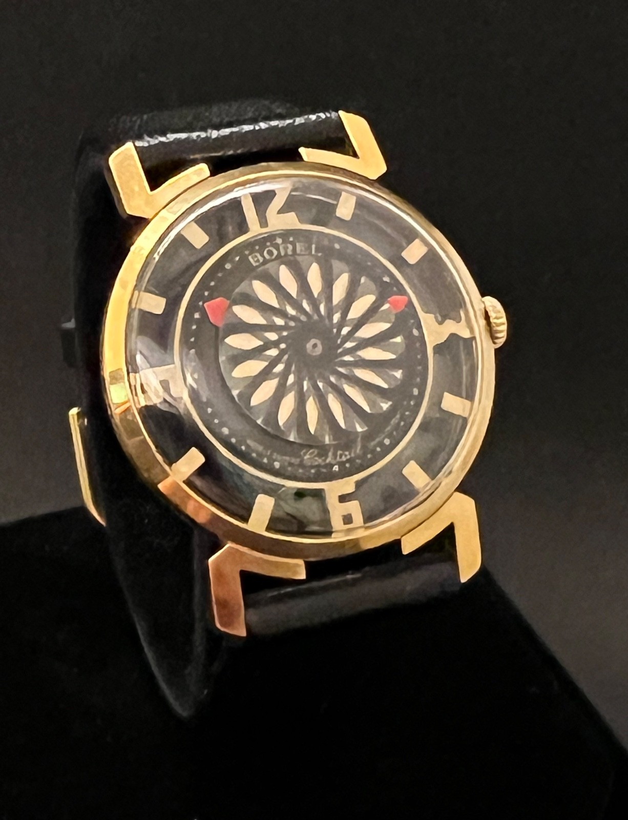 BOREL / SYNCHRON COCKTAIL WATCH BLOOMING FLOWER MYSTERY DIAL, SKELETON 17J SWISS
