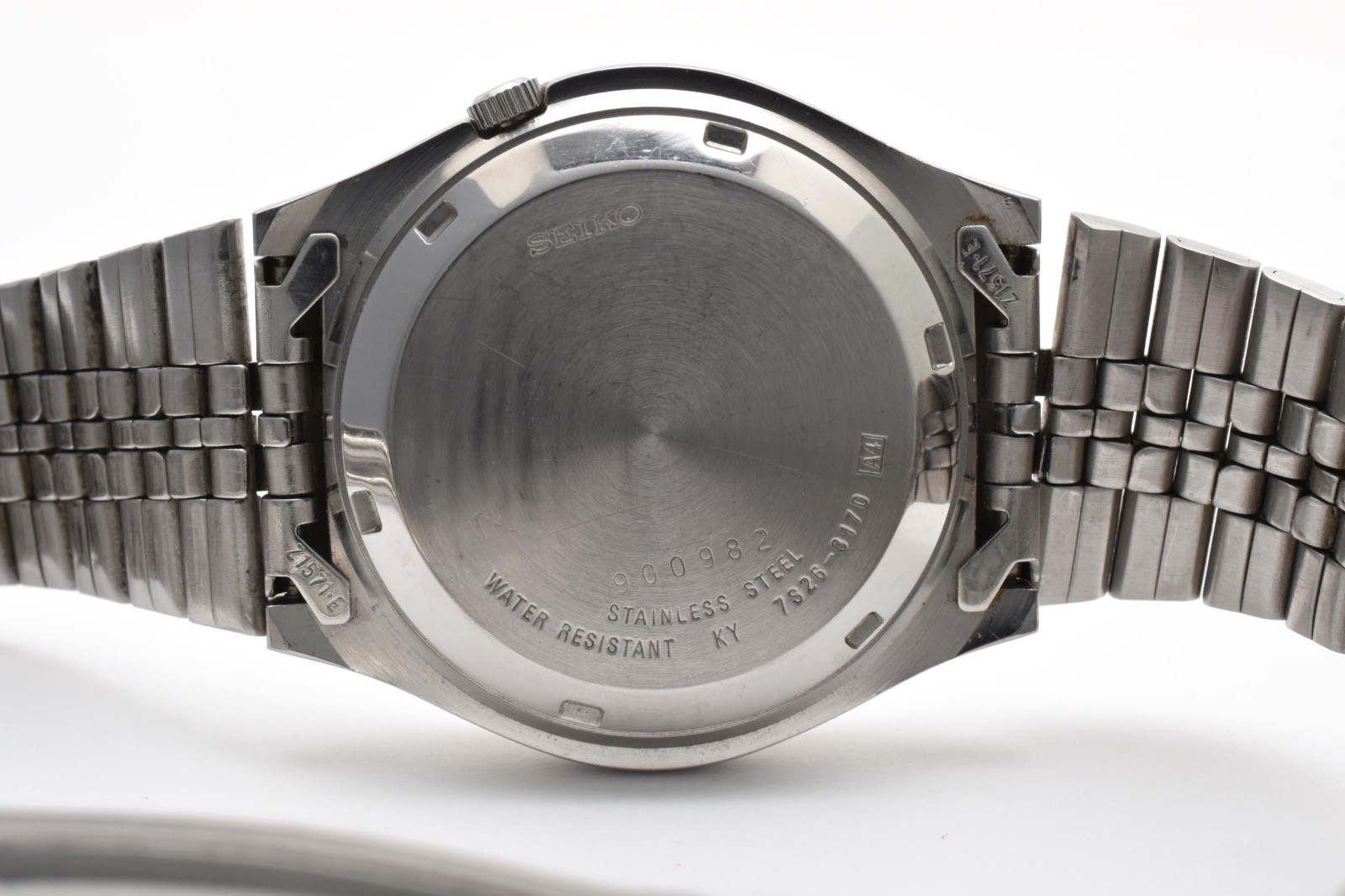 【Exc+5】SEIKO 5 7S26-3170 Automatic Vintage Mens Round Watch White Dial Japan