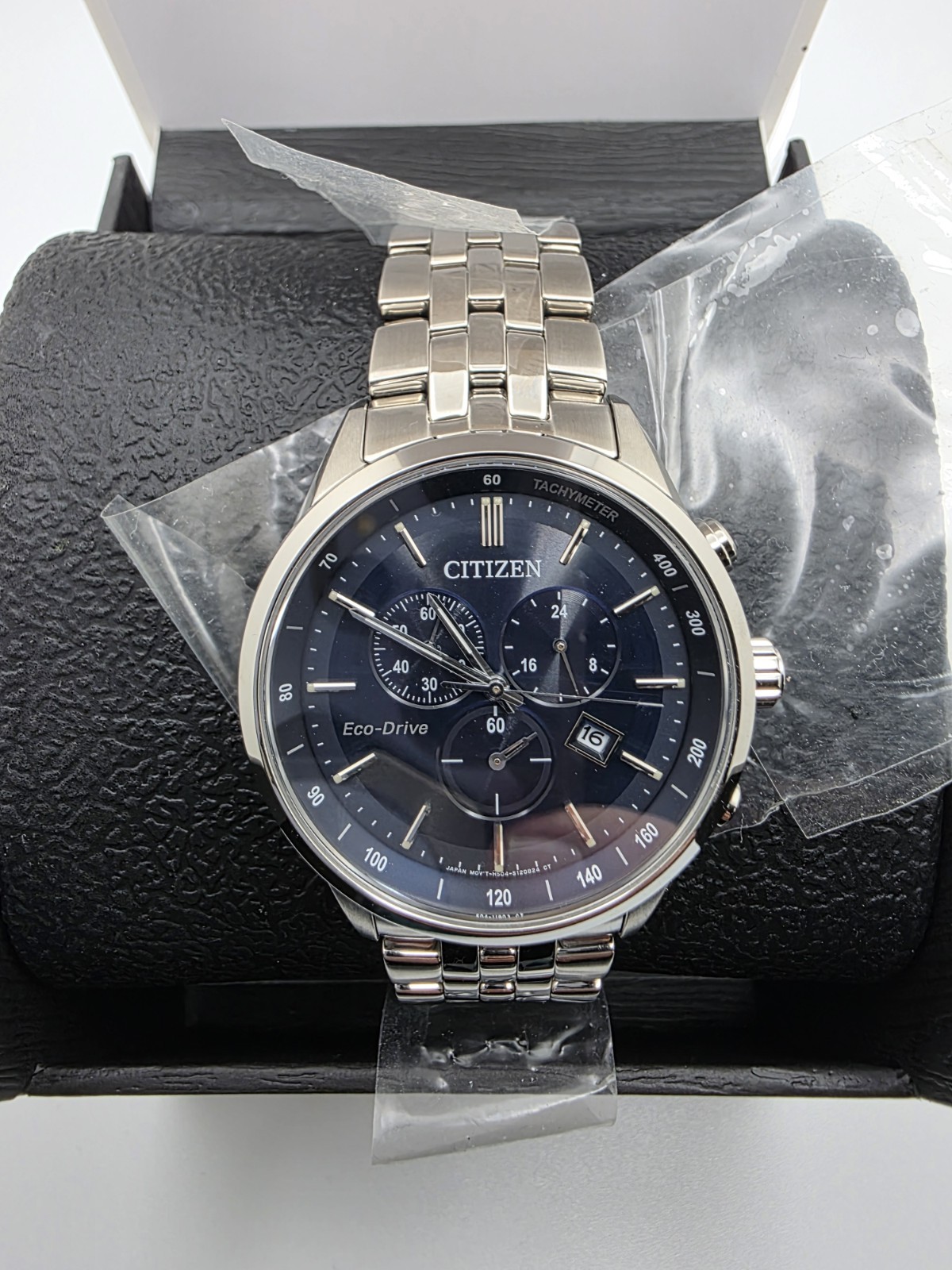 Citizen Eco-Drive AT2141-52L Blue Chronograph New w/ Plastic & Tag Men’s Watch
