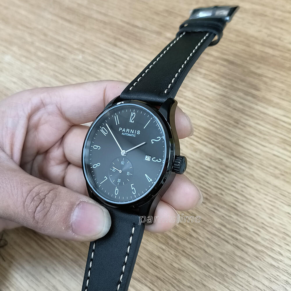 Parnis 41.5mm Automatic Movement Men’s Boys PVD Coated Casual Wristwatch