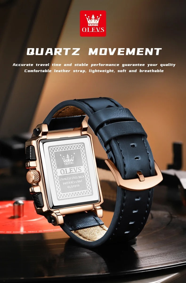 Waterproof Quartz Luminous Business Luxury OLEVS Men’s Men Watch Date Strap