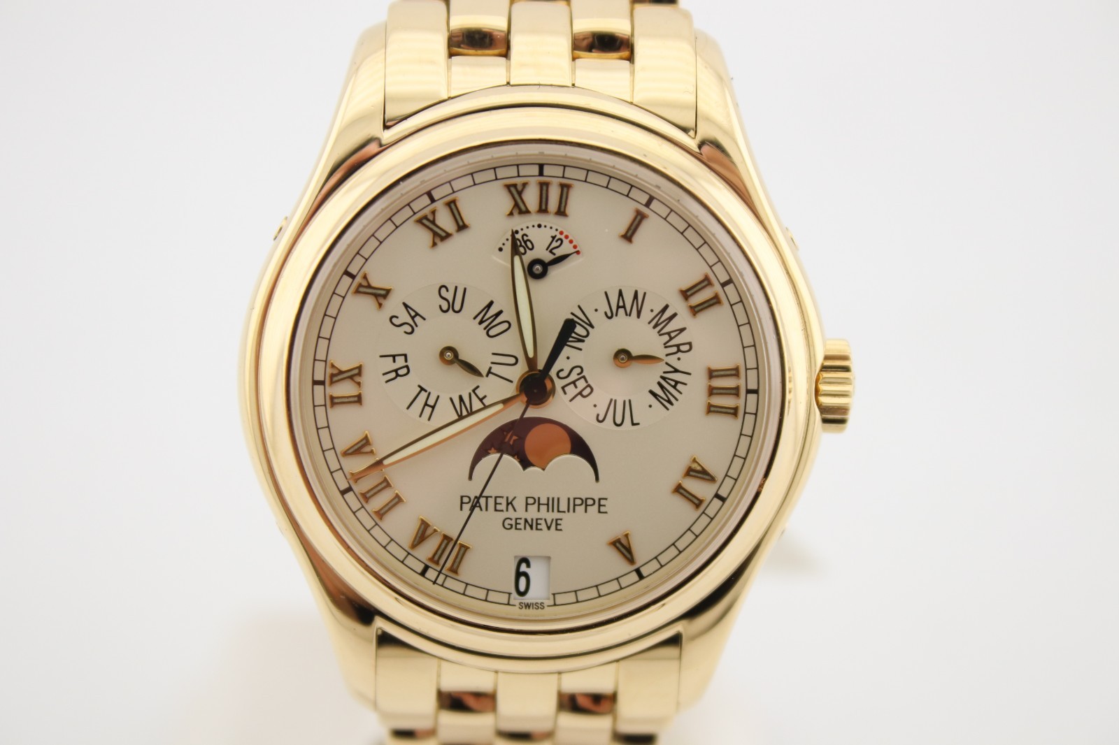 Patek Philippe Annual Calendar 18k Yellow Gold Ivory Dial 37mm Watch 5036J
