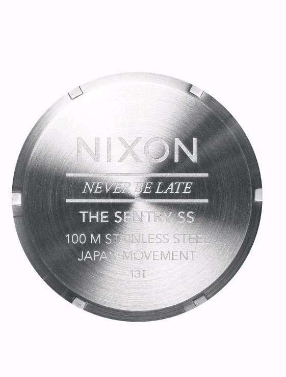 Nixon Sentry SS Silver/Blue Sunray A356-1258 NIB Day Date 42mm