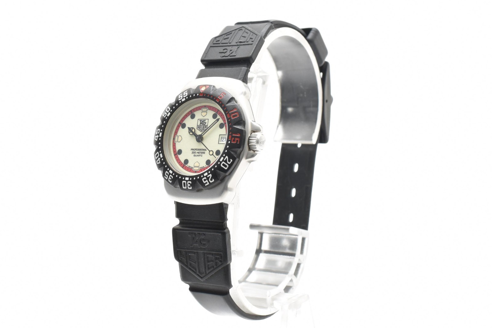 TAG HEUER Formula 1 WA1411 Quartz Unisex Watch White Dial Diver 200m Resin #115