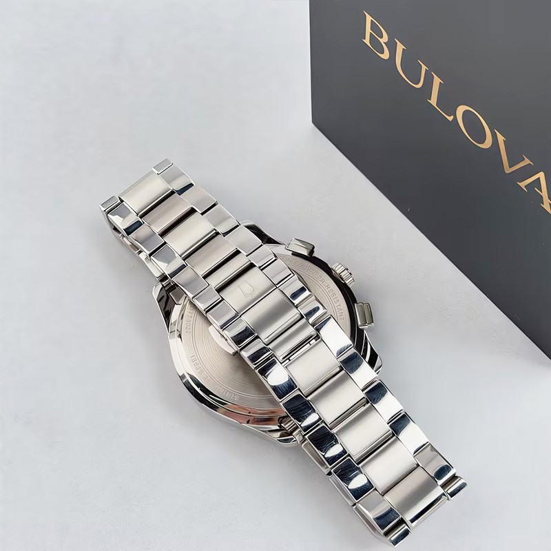Bulova Wilton 96B288 Classic Black Dial Chronograph Quartz Men’s Watch 46.5mm