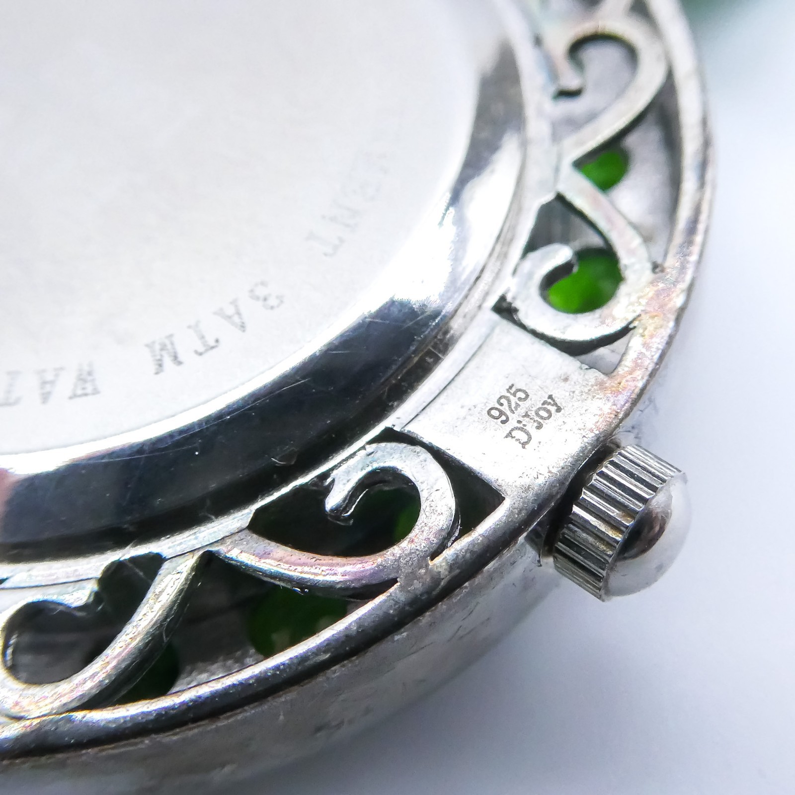 Sterling Silver Opal Halo Chrome Diopside Zircon Eon New Tennis Bracelet Watch