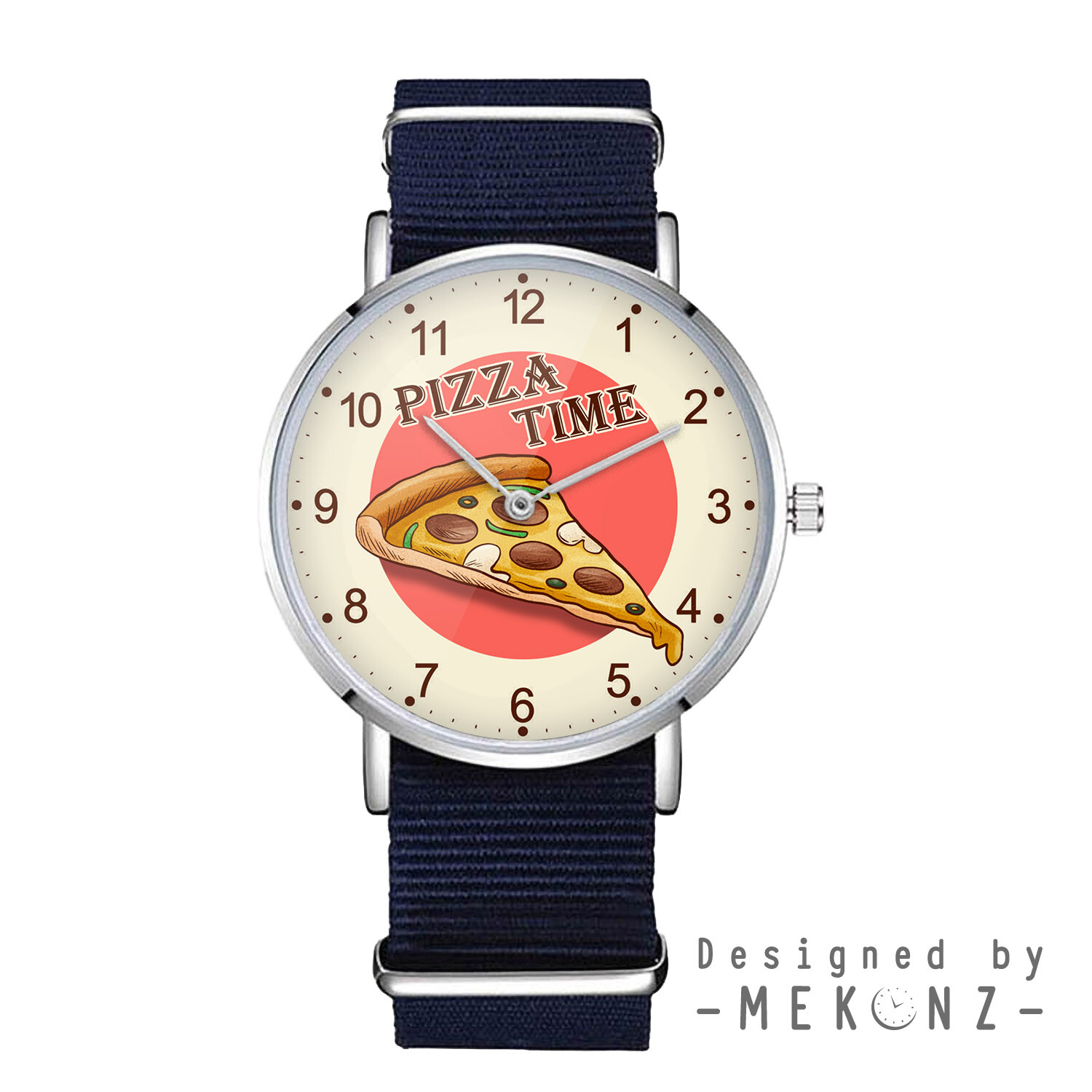Pizza Time Watch | Food Lover Gift | Pizza Lover Watch for Men & Women Fast Food