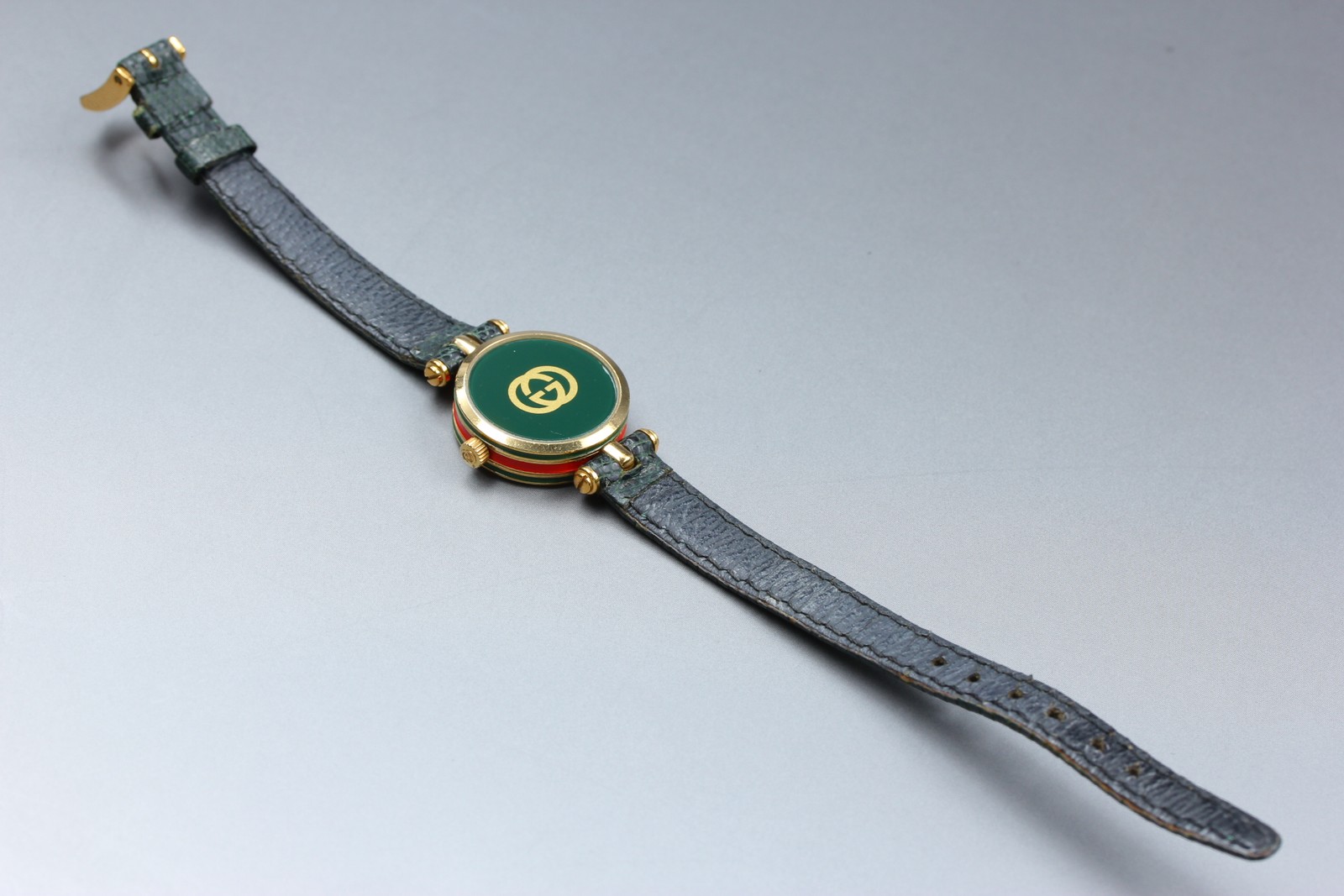 [Exc+5] GUCCI 2000L Green And White Dial Quartz Woman’s Watch JAPAN