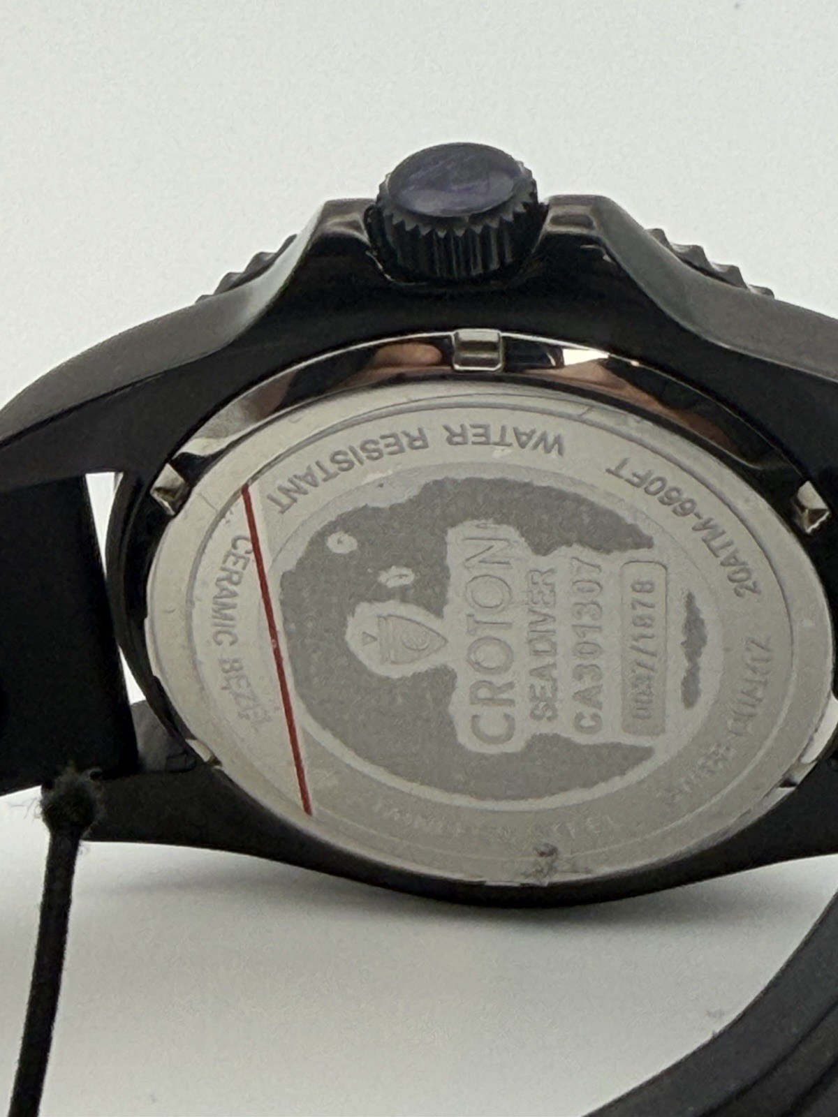 Croton Sea Diver CA301307BKBK Black Quartz Day Date 20ATM Watch Box MSRP $750