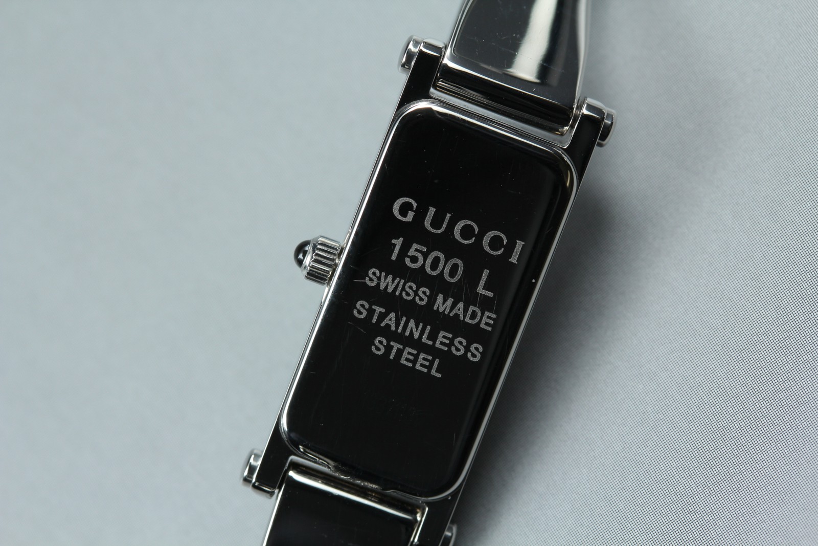 [Near MINT] Gucci 1500L Silver Black Dial 12mm Horsebit Quartz Women’s Watch