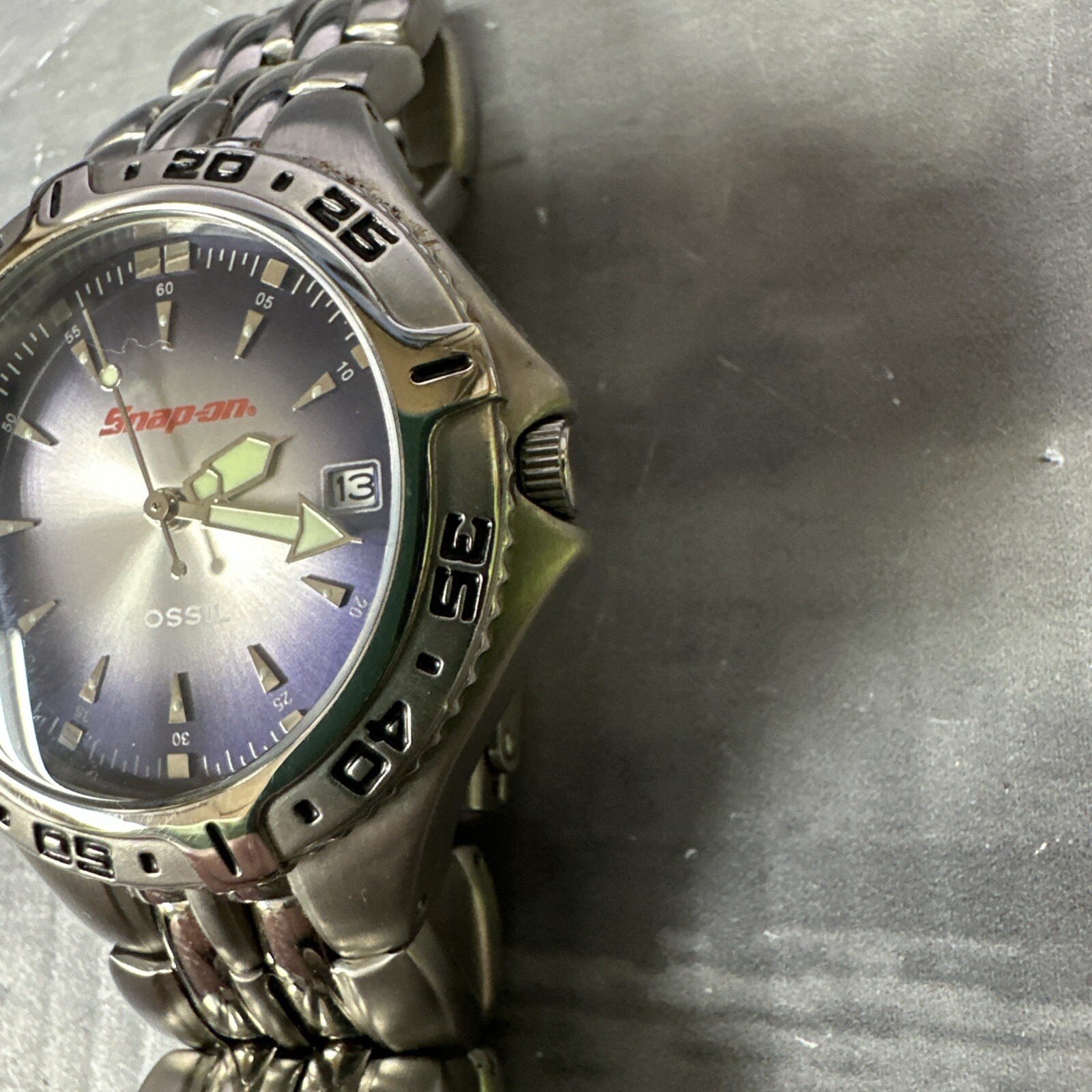 Snap-on Tools FOSSIL Watch with bottom half of tin NO lid to tin