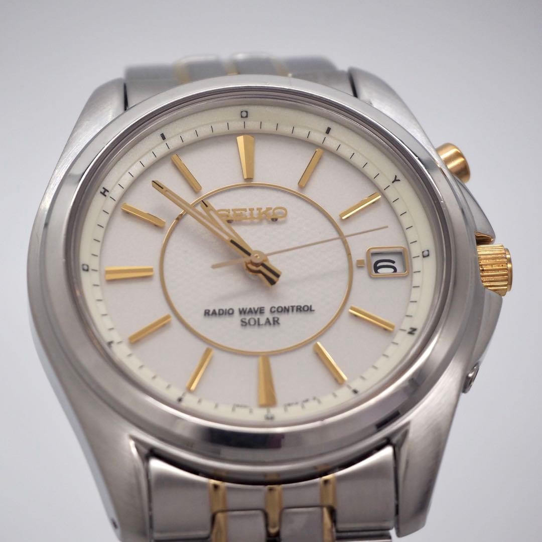 41 Working SEIKO Watch Radio Solar Men s Silver SEIKO Date