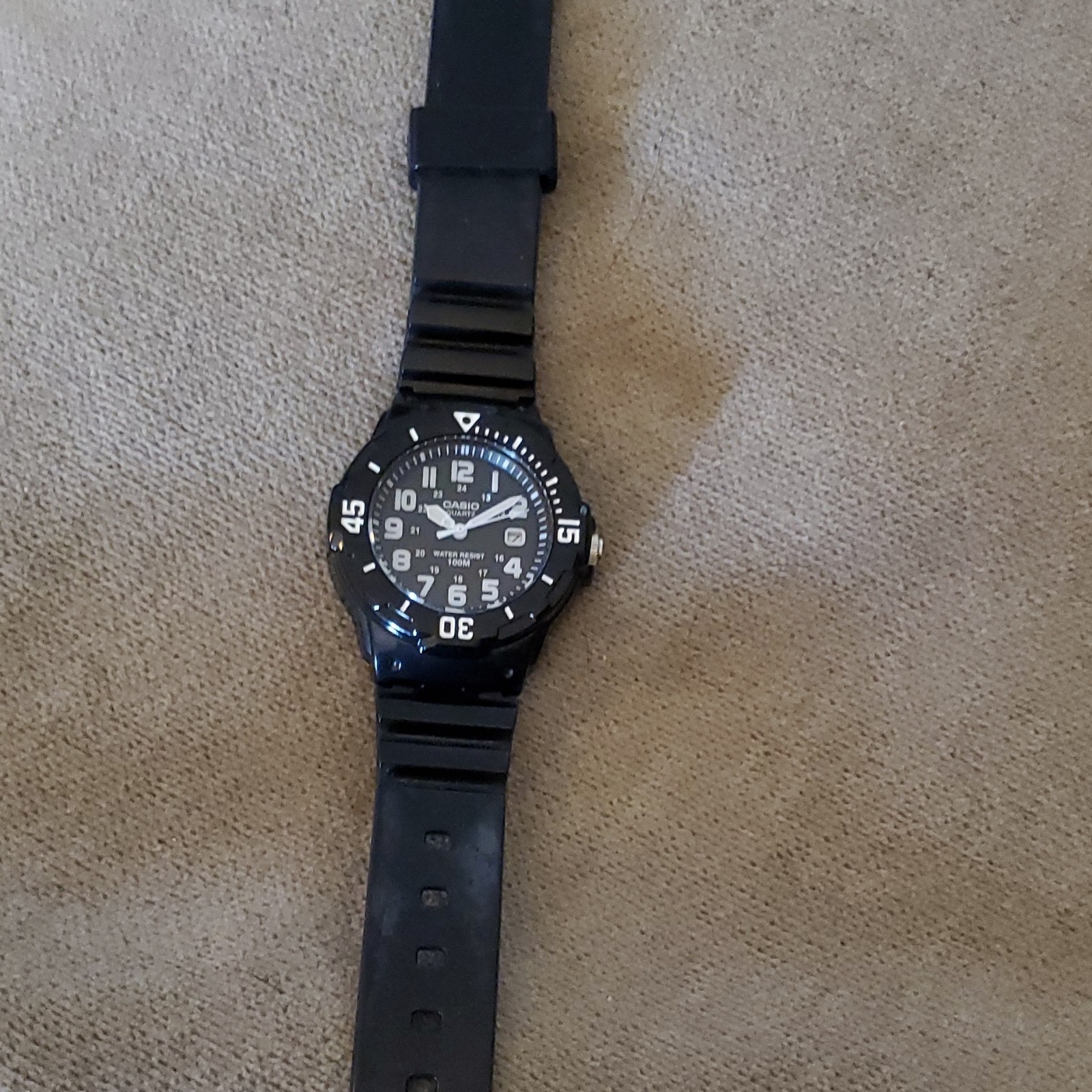Casio MRW-200H Quartz Analog 100m Black Resin Strap Date Diver Watch