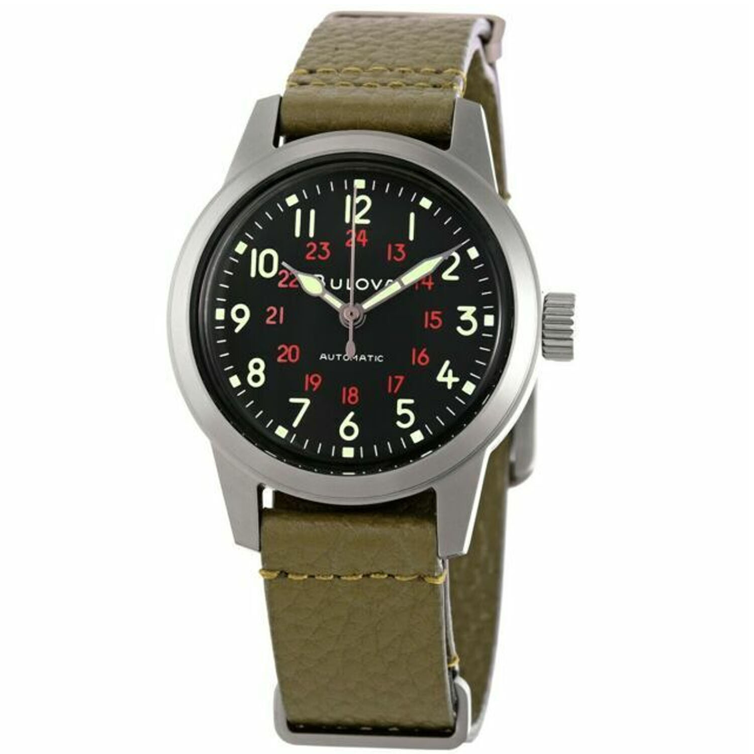 Bulova Men’s Hack Black Dial Watch – 98A255