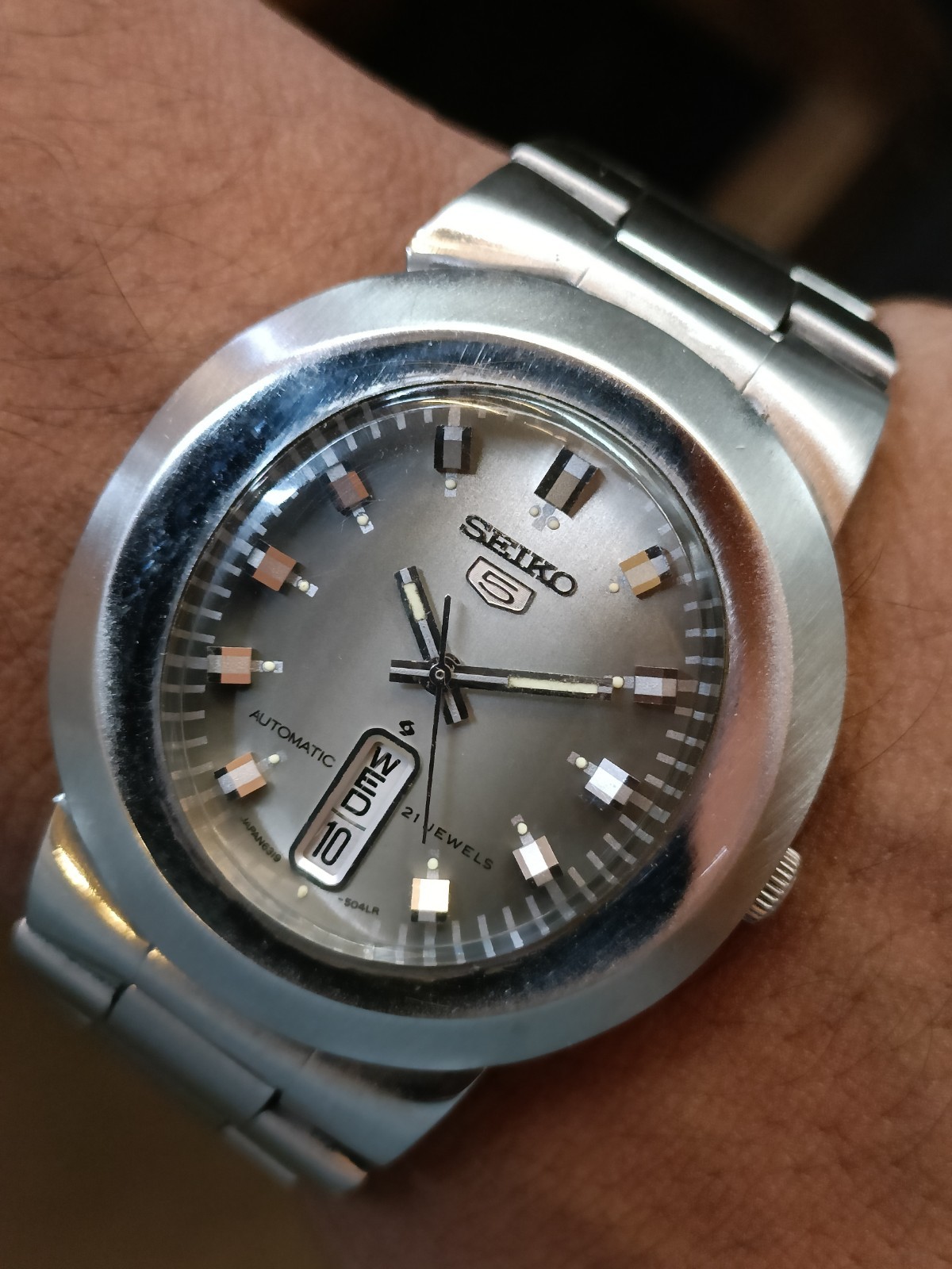 VINTAGE SEIKO 5 21J AUTOMATIC GRAY DIAL 6319-5030 JAPAN MEN’S WORKING CONDITION