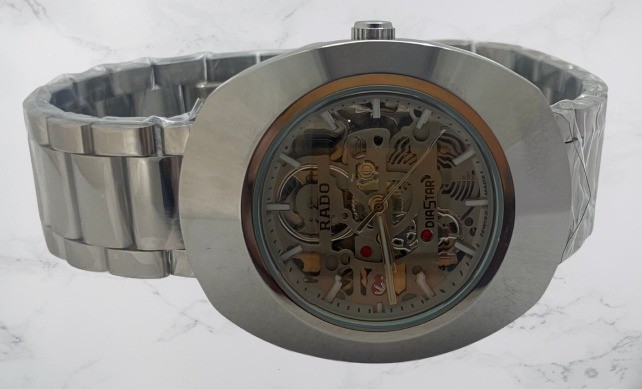 Refurbished Luxury Rado Diastar Skeleton Silver Dial Automatic Working Watch