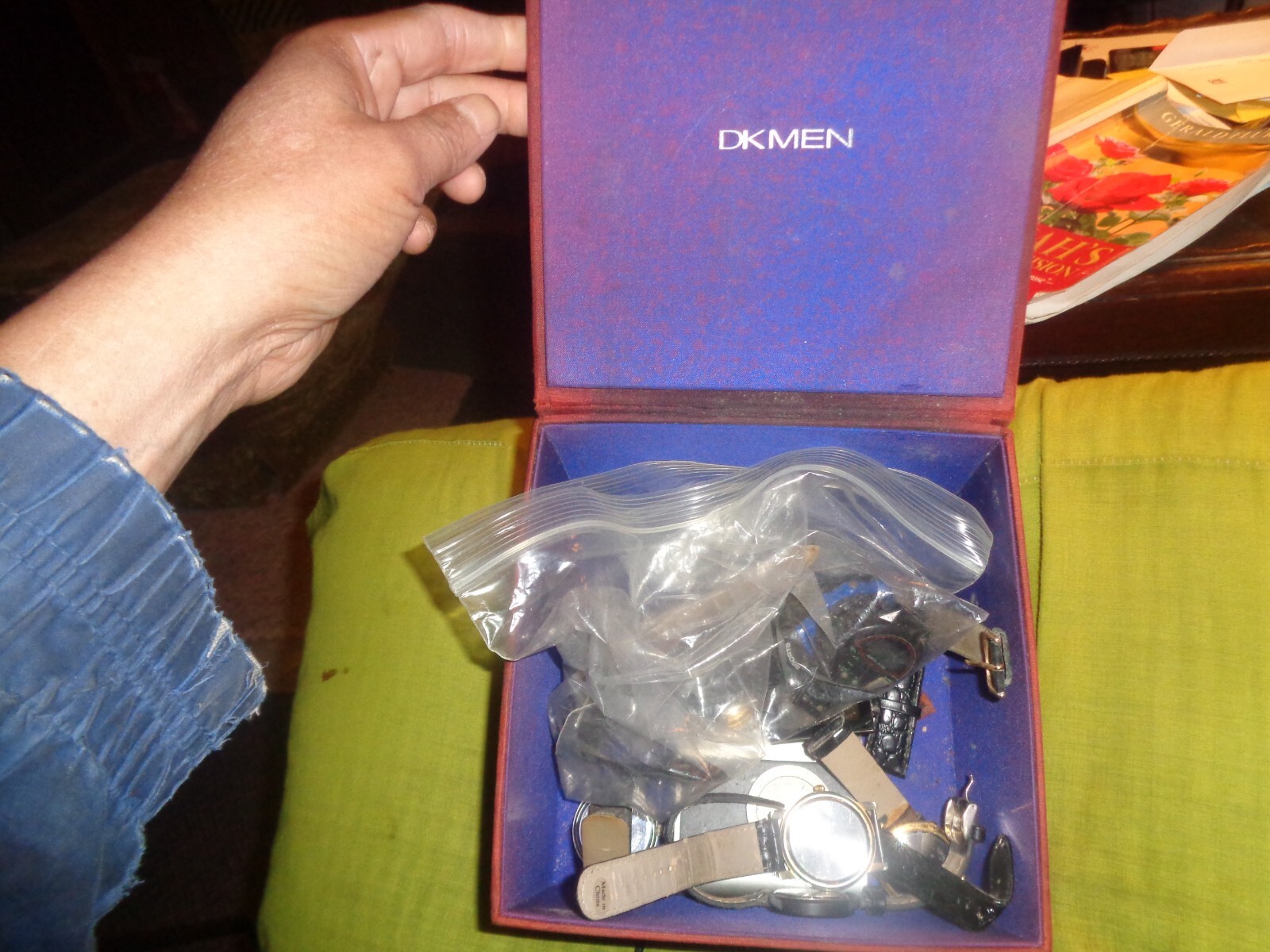 house salvage find of box junk watches,WARNING none of these work or run !!!!