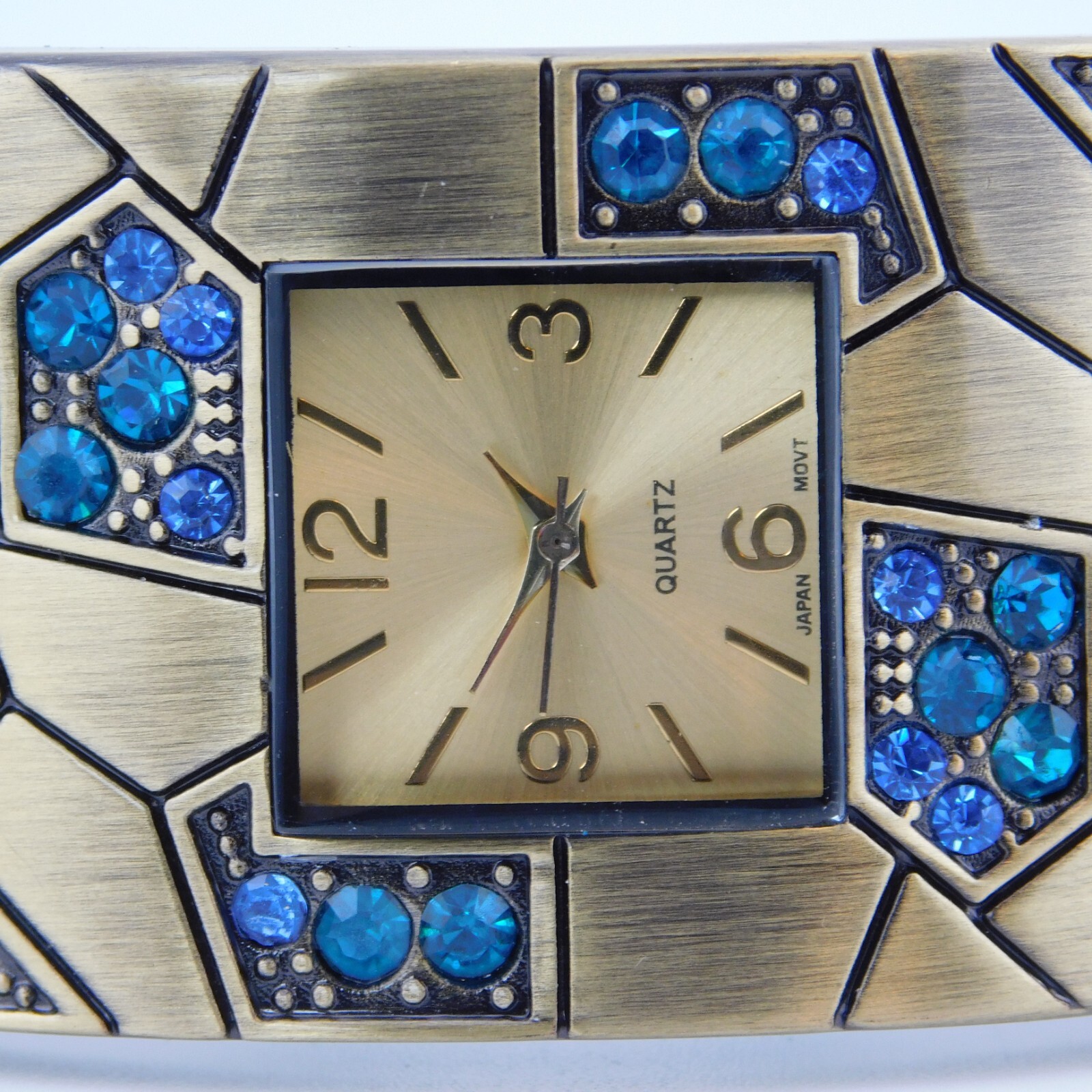 Bronze Tone Cuff Bracelet Quartz Analog Women’s Watch Sz. 6 3/4″ New Battery