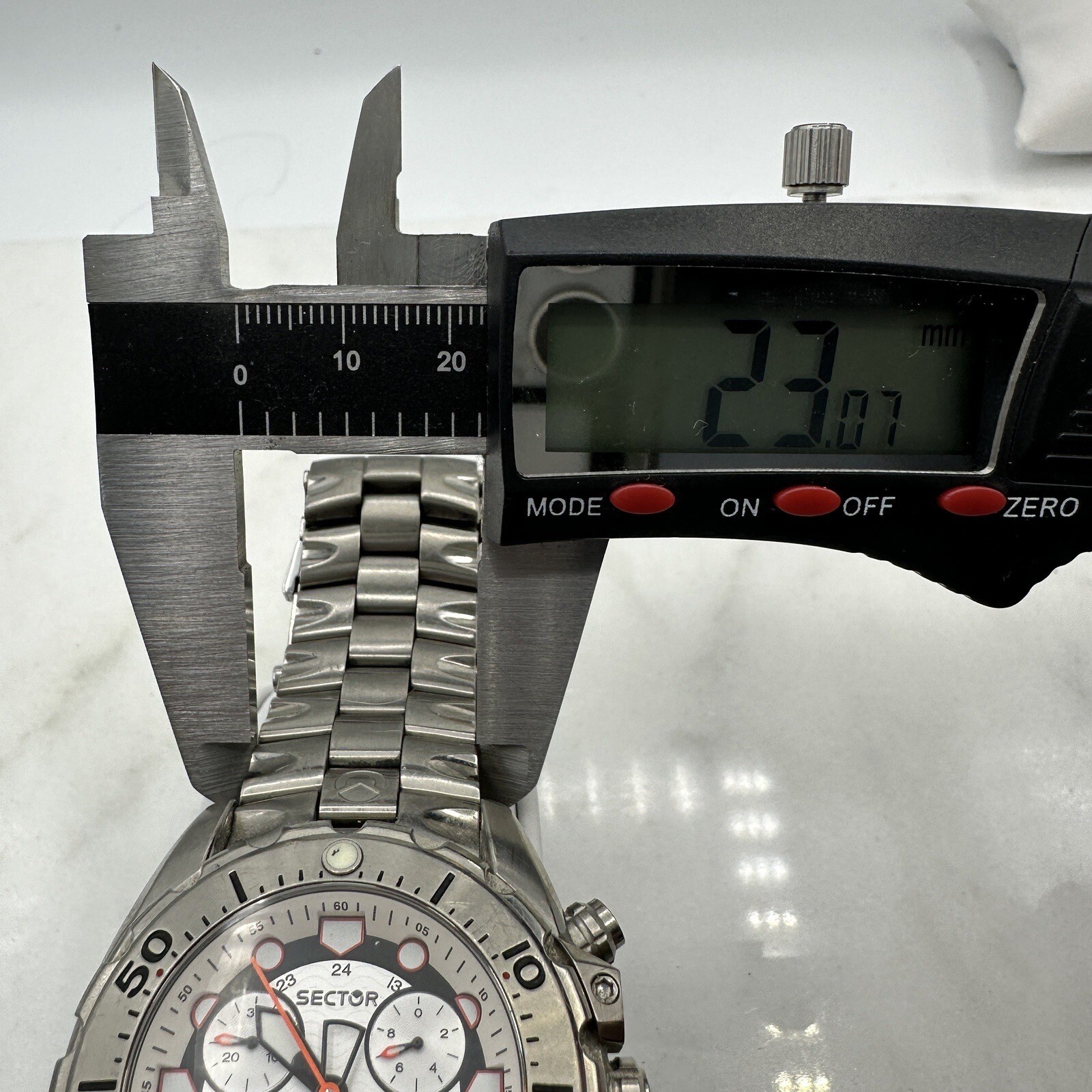 Sector Diver 600 G. Chronograph 200M Titanium 44mm, Wrist Sz. 6.5” Working, READ