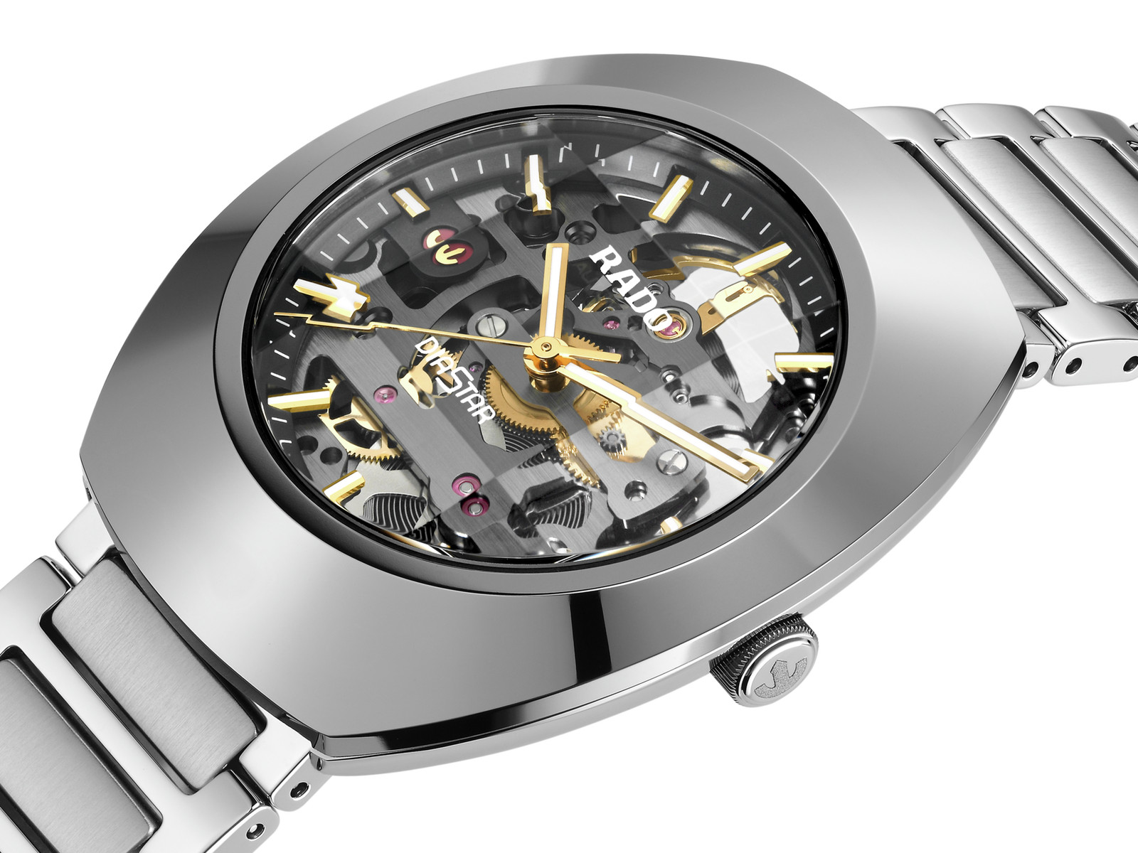 New Rado DiaStar Original Skeleton Stainless Steel Gray Dial Men Watch R12162153