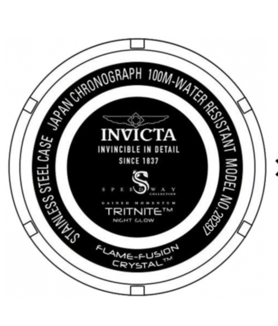 Invicta Mens Speedway Chronograph 50mm Black Dial Orange Strap Quartz Watch