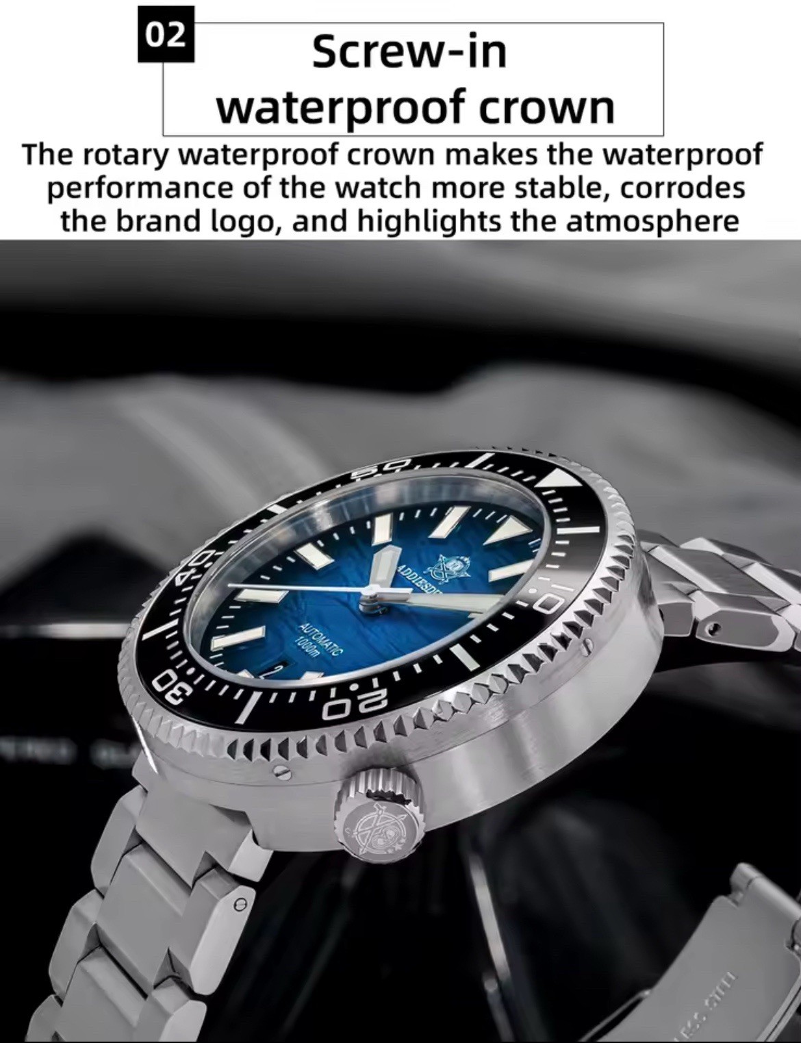 Addiesdive 1000M Professional Diver – 46mm Automatic (NH35), Sapphire Crystal