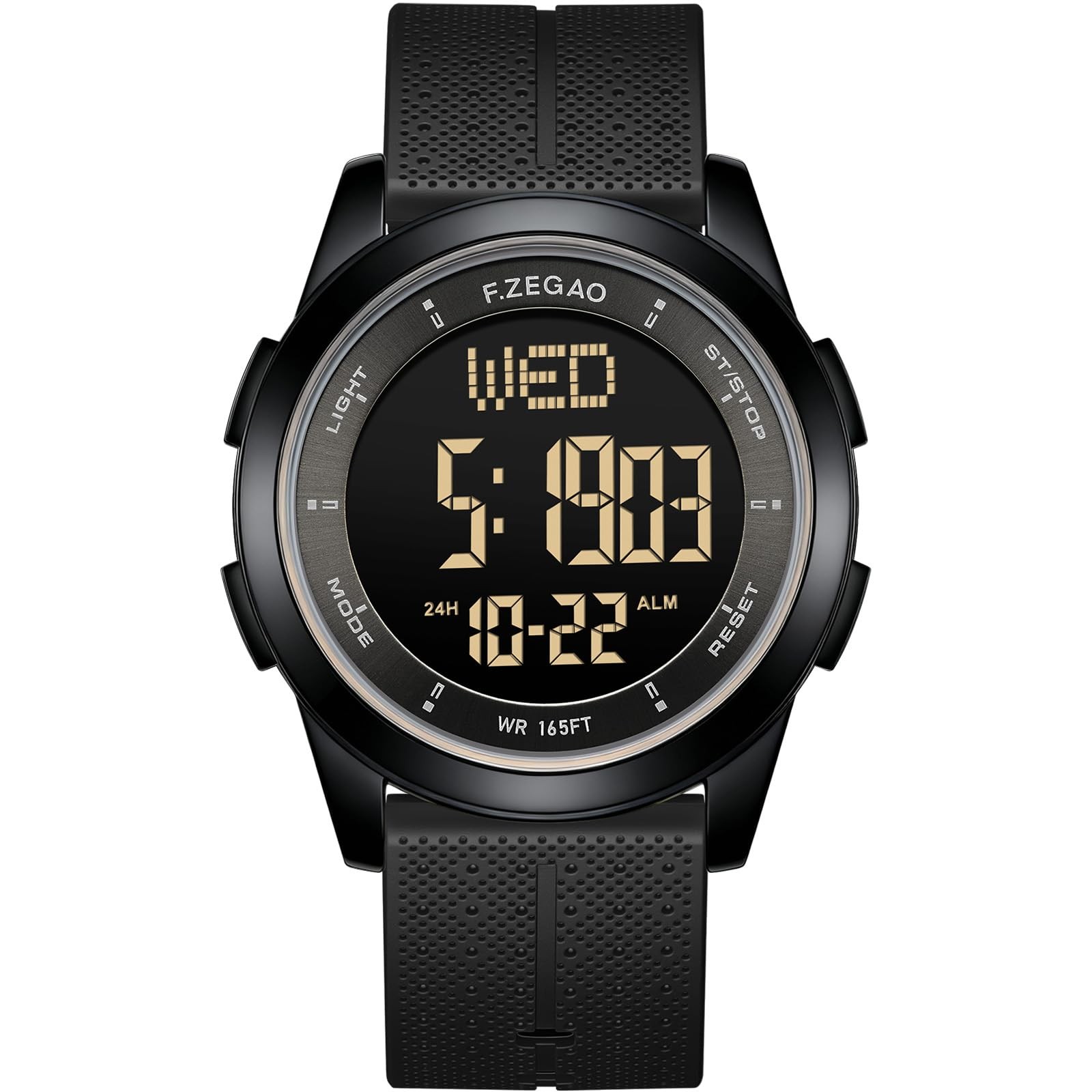 F.ZEGAO Metal UltraThin Waterproof Digital Watch Men, Military Watches with T…