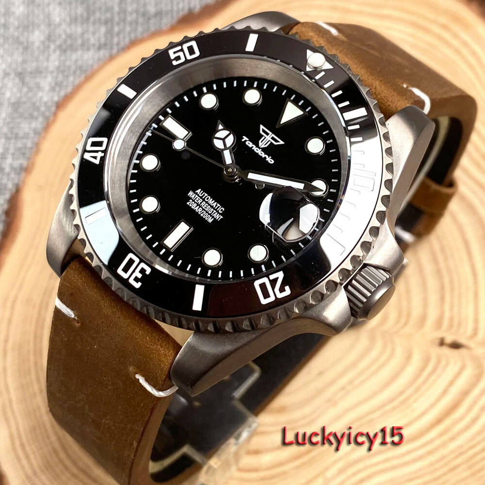 Tandorio 40mm T2 Level Titanium Watch For Men 20Bar Water Resistance 120 Clicks