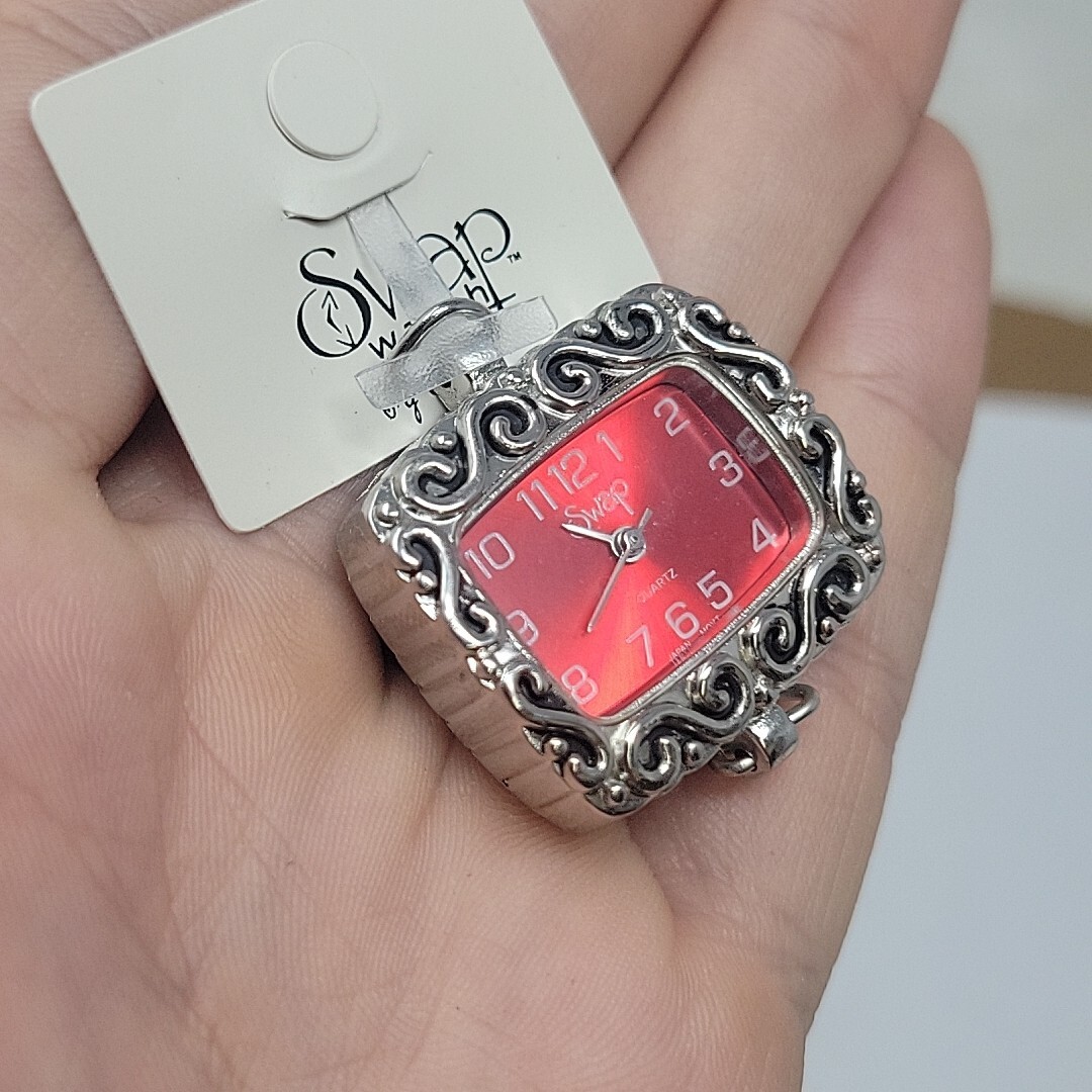 Ruby Red Ornate Swap Watch Face By Beehive Create-a-watch For Lobster Claw Bands