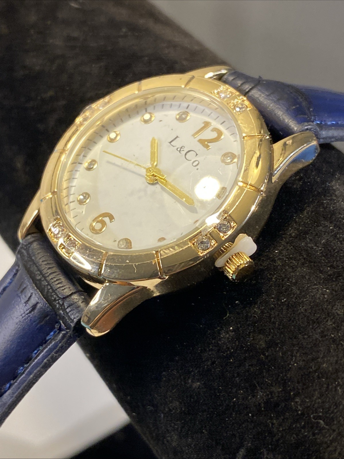 L & Co. Watch Women’s New Battery Blue Leather Band